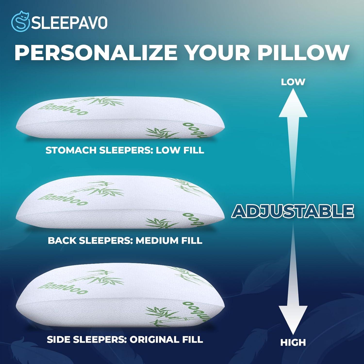Juego de 2 almohadas ajustables Sleepavo queen enfriadoras
