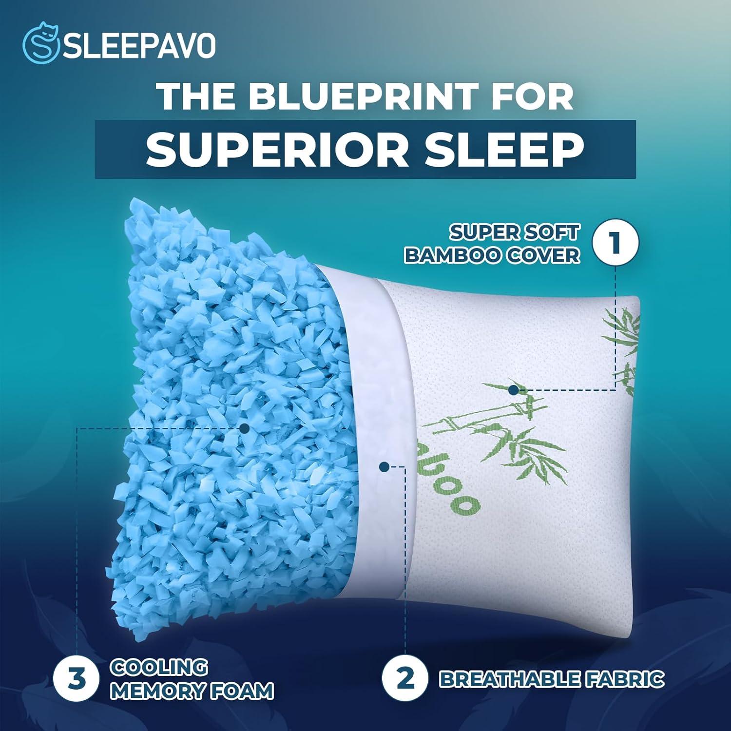 Juego de 2 almohadas ajustables Sleepavo queen enfriadoras