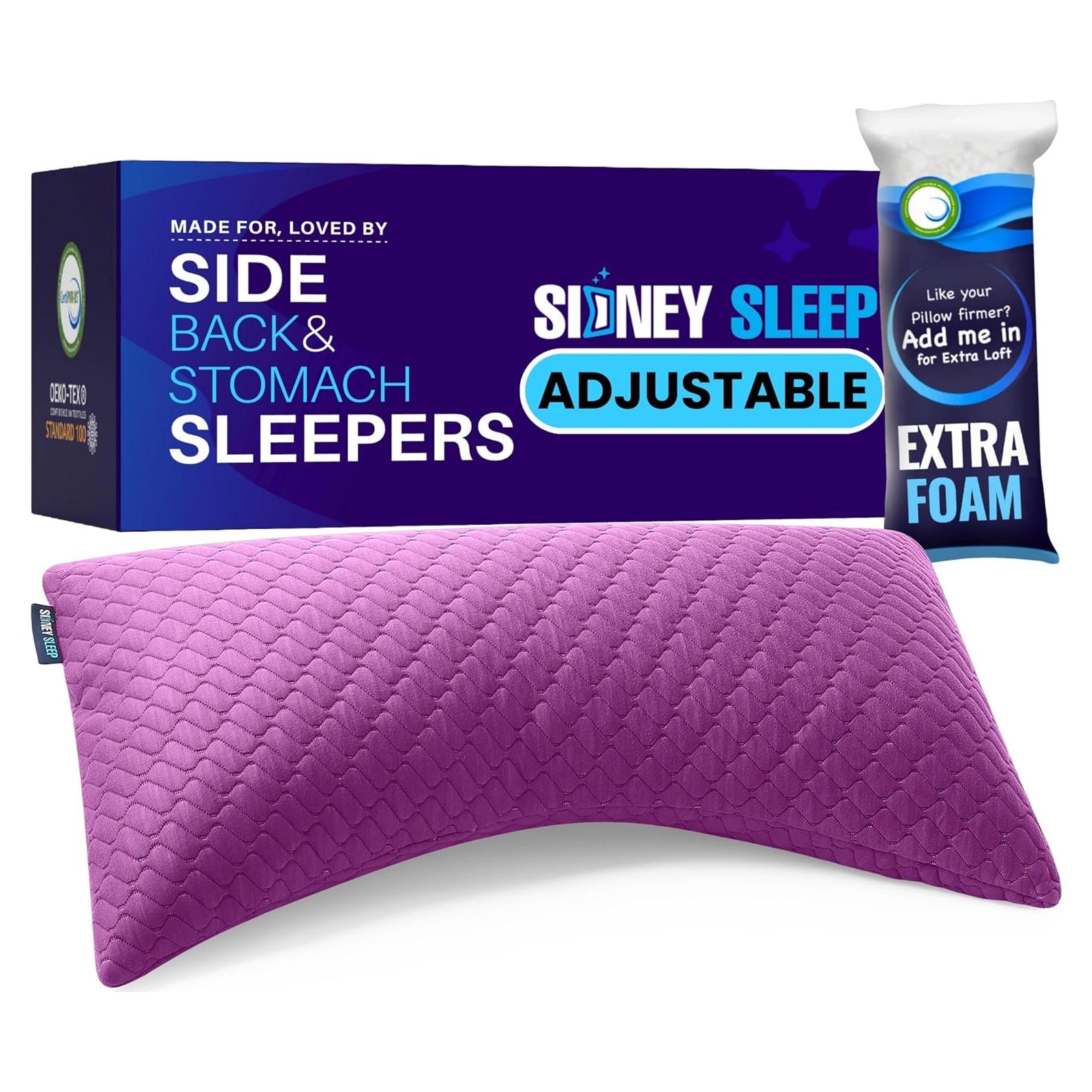 Almohada King Sidney Sleep Curvada Ajustable Magenta
