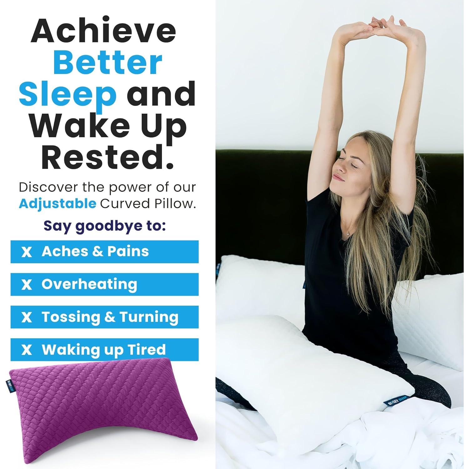 Almohada King Sidney Sleep Curvada Ajustable Magenta