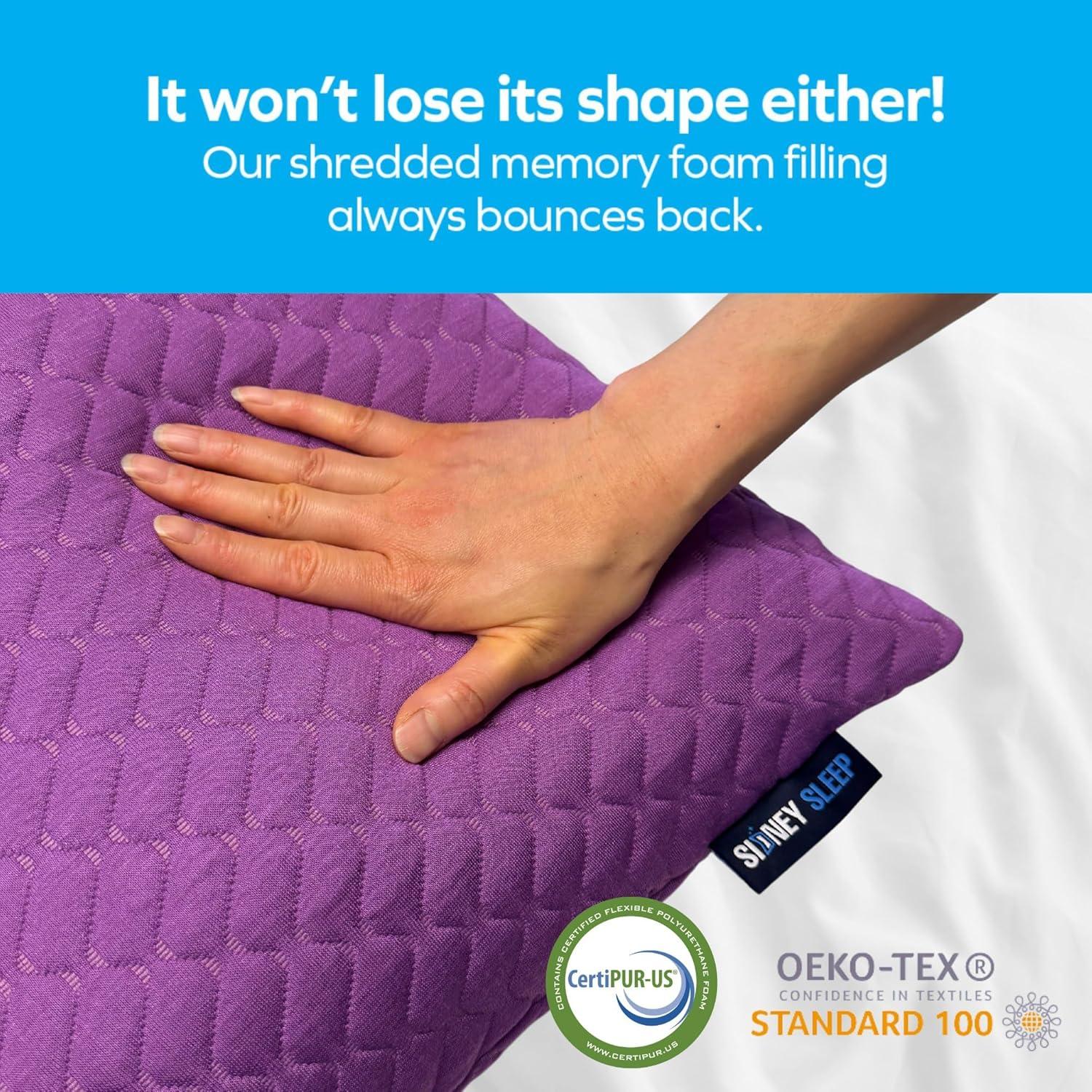 Almohada King Sidney Sleep Curvada Ajustable Magenta