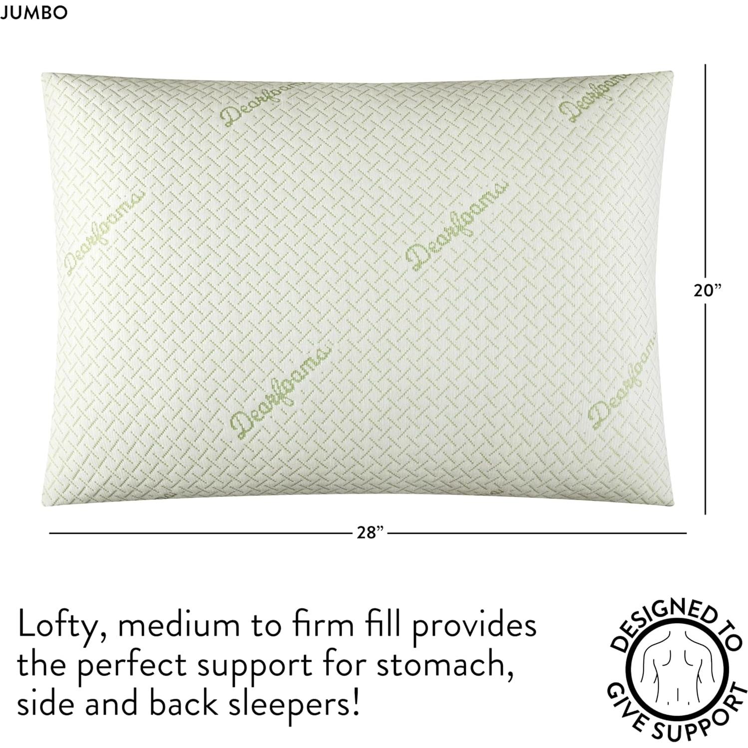 Cojines de Cama Dearfoams - Juego de 2 - Estándar/Reina - Hipoalergénicos