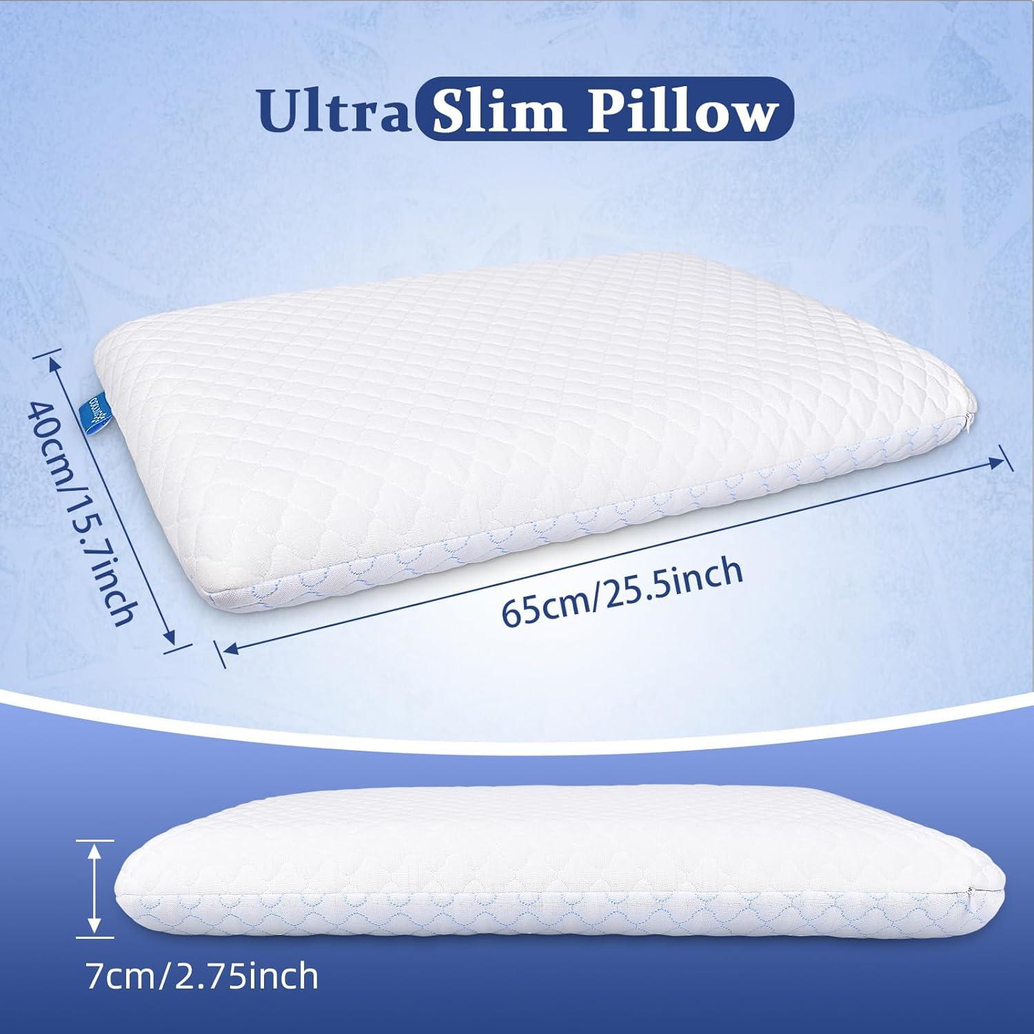 Almohada Ultra Fina SofGlowly 6.99 cm Espuma con Memoria