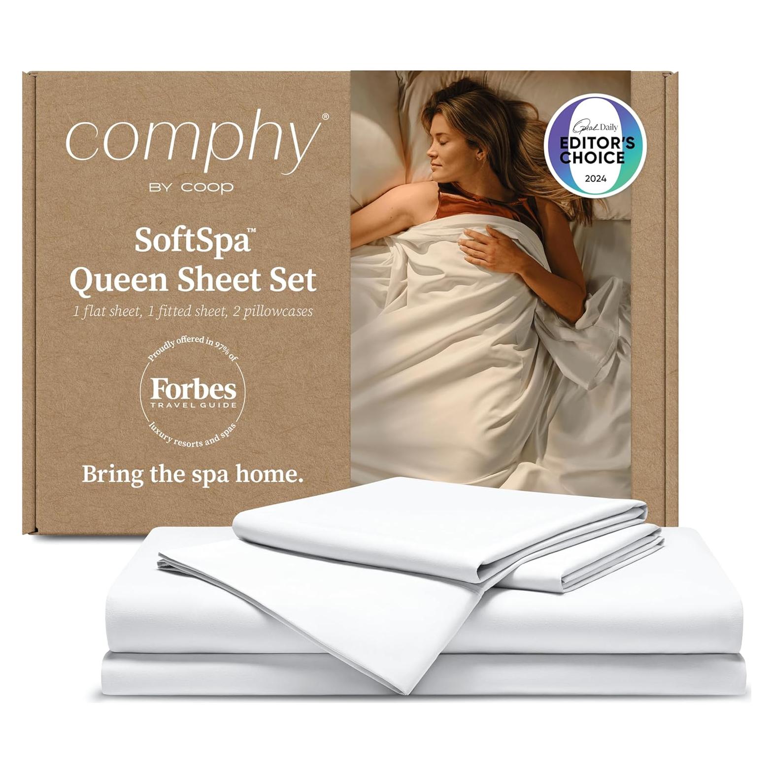 Juego de Sábanas Coop Home Goods SoftSpa 4 Piezas Reina Blanco