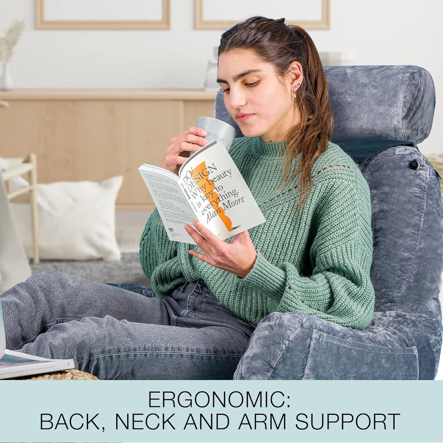 Almohada de Lectura Ergonómica Malu Extra Grande con Soporte