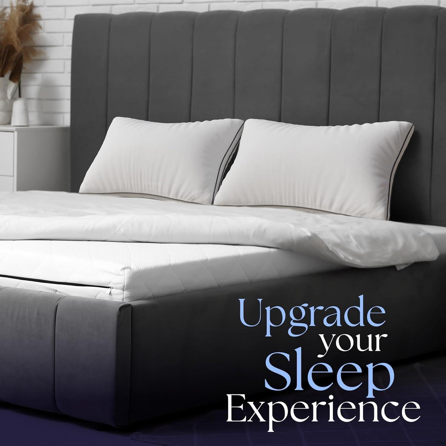 TOOFLEE Almohadas Queen de Microfibra - 2 Unidades Suaves y Hipoalergénicas