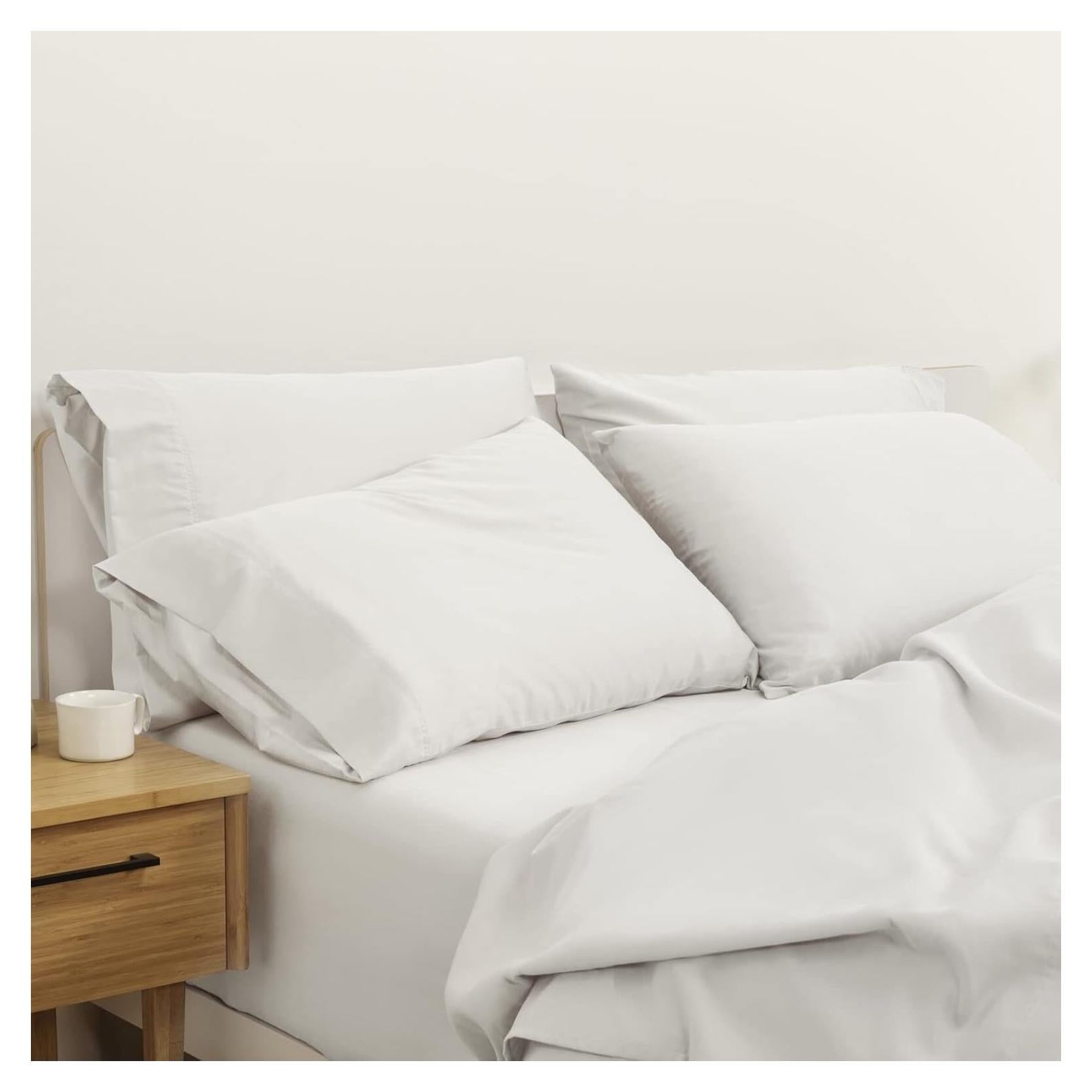 Juego de Sábanas Percale Casper Rey California 100% Algodón Blanco