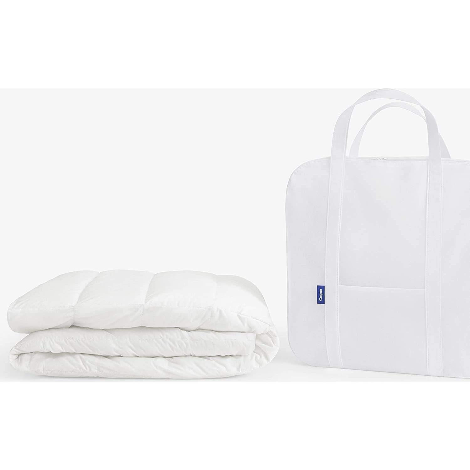Edredón de Plumas Casper Sleep Doble Reina 100% Algodón Blanco
