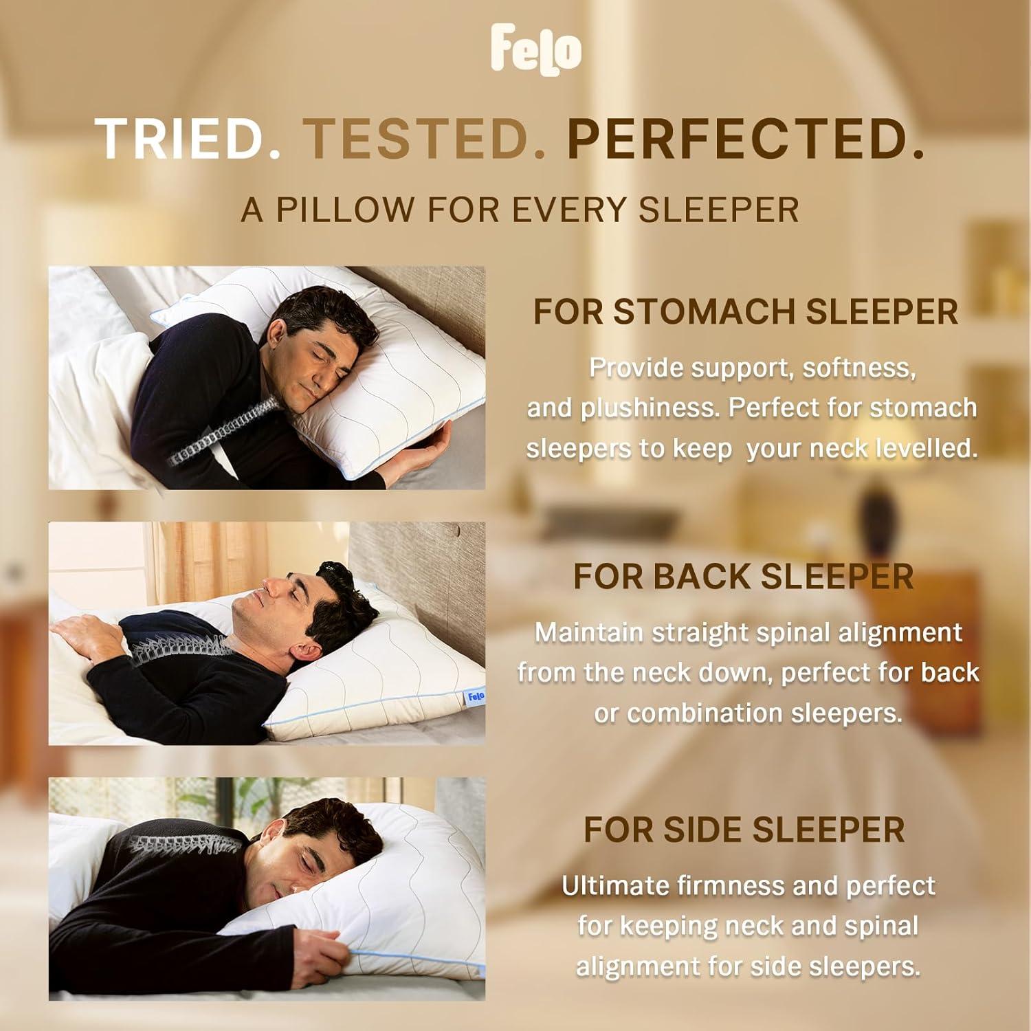 Almohadas de Plumas de Ganso Felo Queen Set de 2 50x76cm