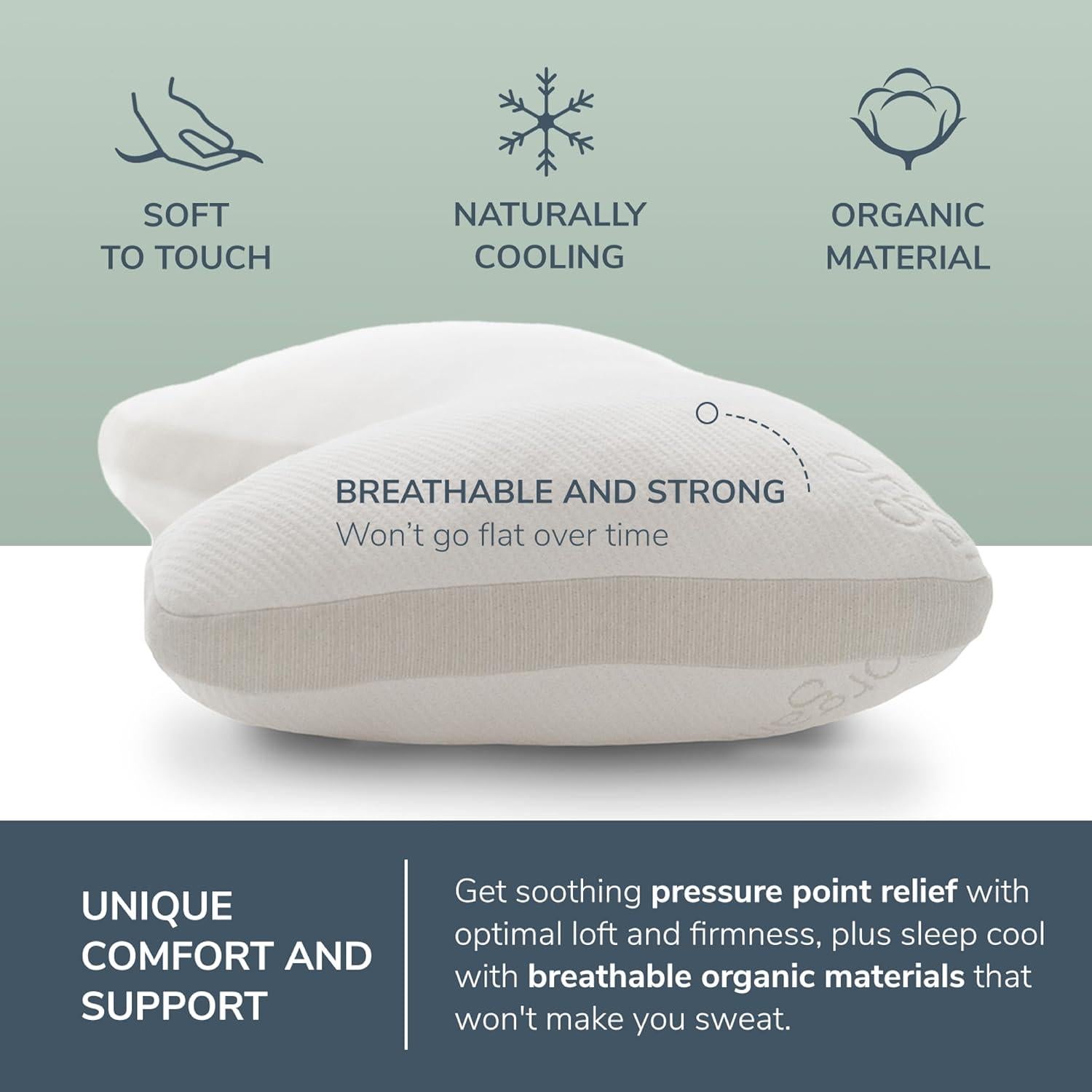 Almohada de Láttex Orgánico Naturepedic para Durmientes de Lado