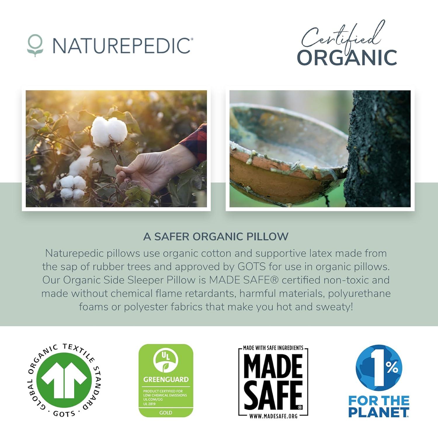 Almohada de Láttex Orgánico Naturepedic para Durmientes de Lado