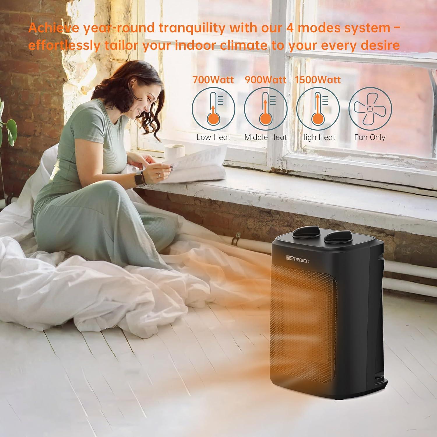 Calentador de Espacio Eléctrico Emerson SH1501 1500W Portátil