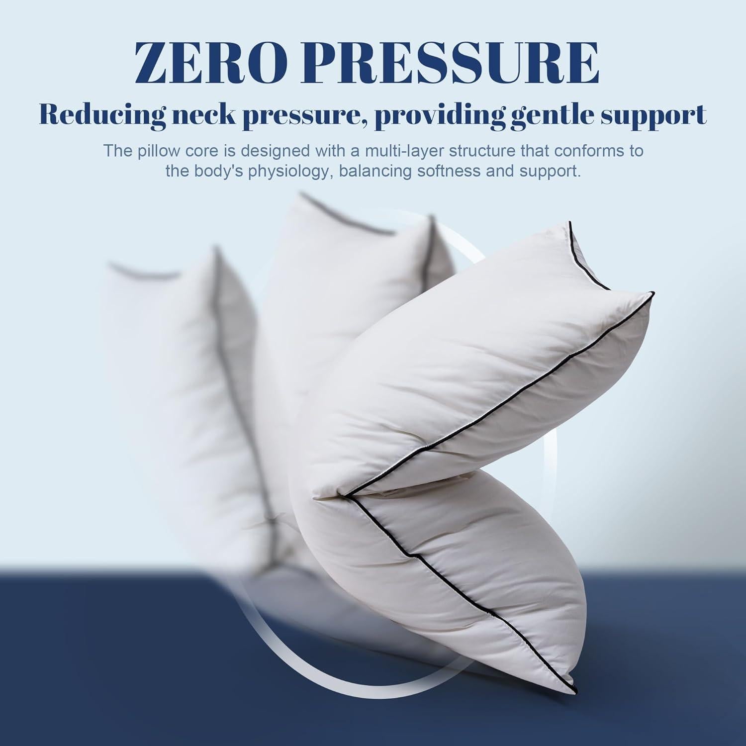 Juego de 2 almohadas de plumas Mosluna tamaño Queen