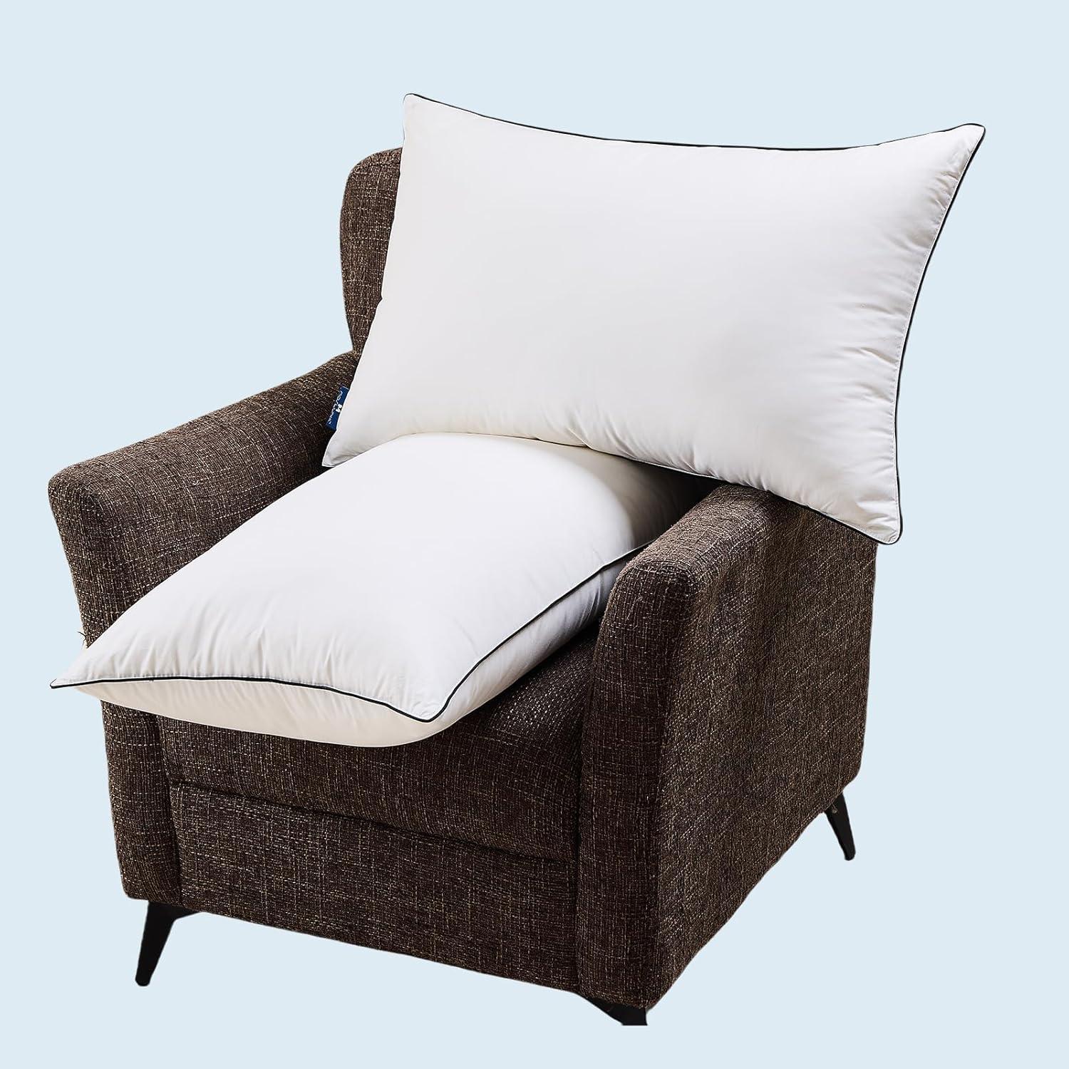 Juego de 2 almohadas de plumas Mosluna tamaño Queen