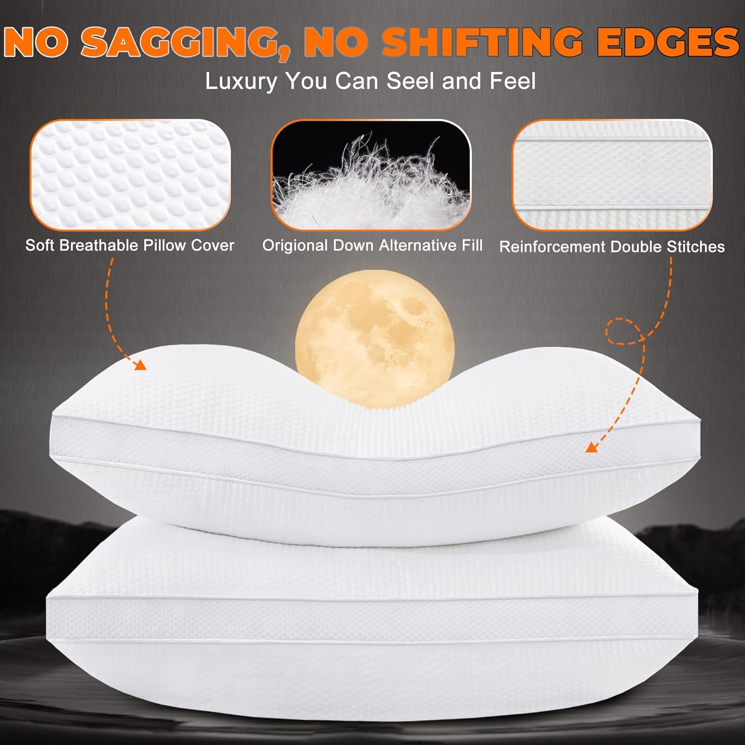 Almohadas AIAEL Queen Set de 2 Microfibra Hipoalergénicas