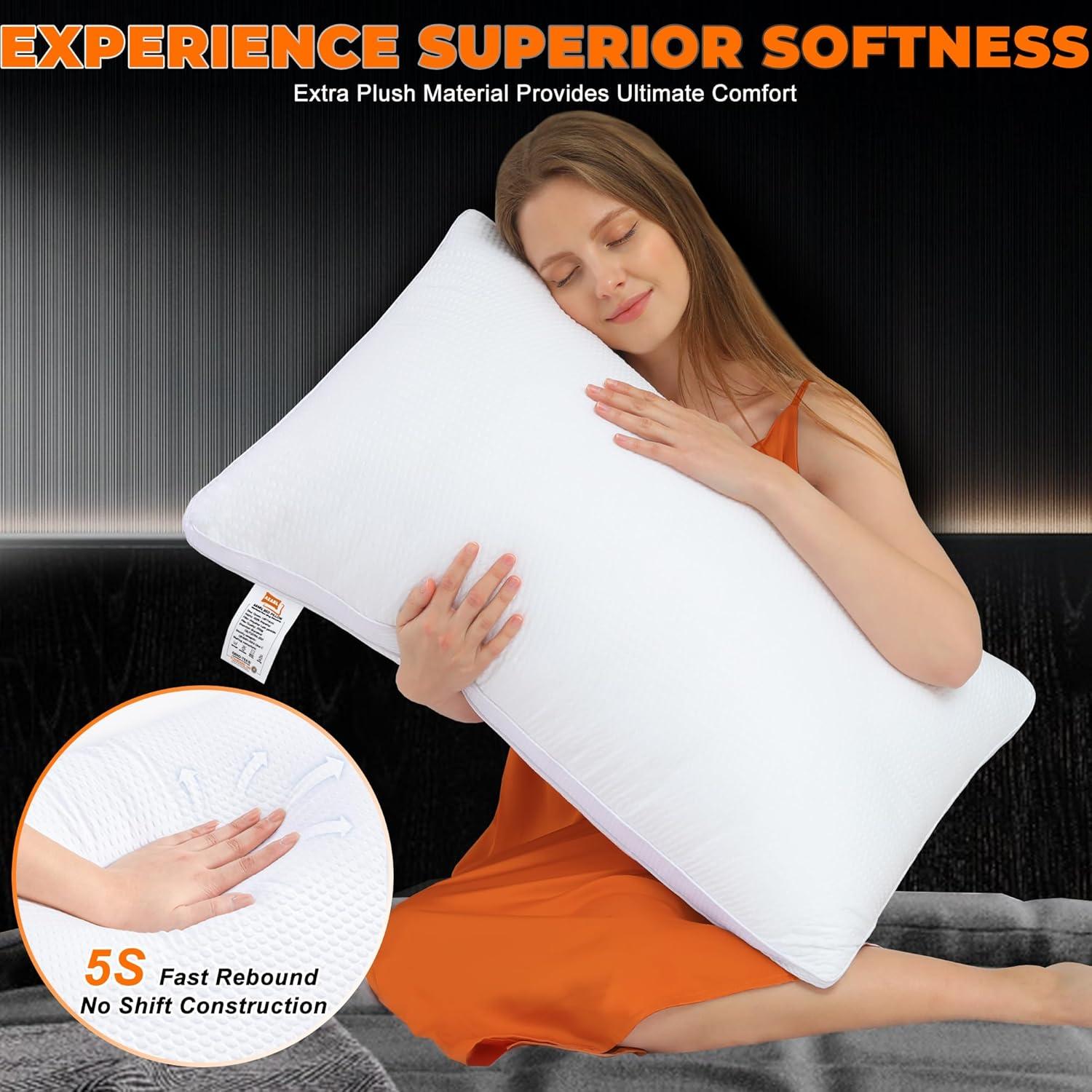 Almohadas AIAEL Queen Set de 2 Microfibra Hipoalergénicas