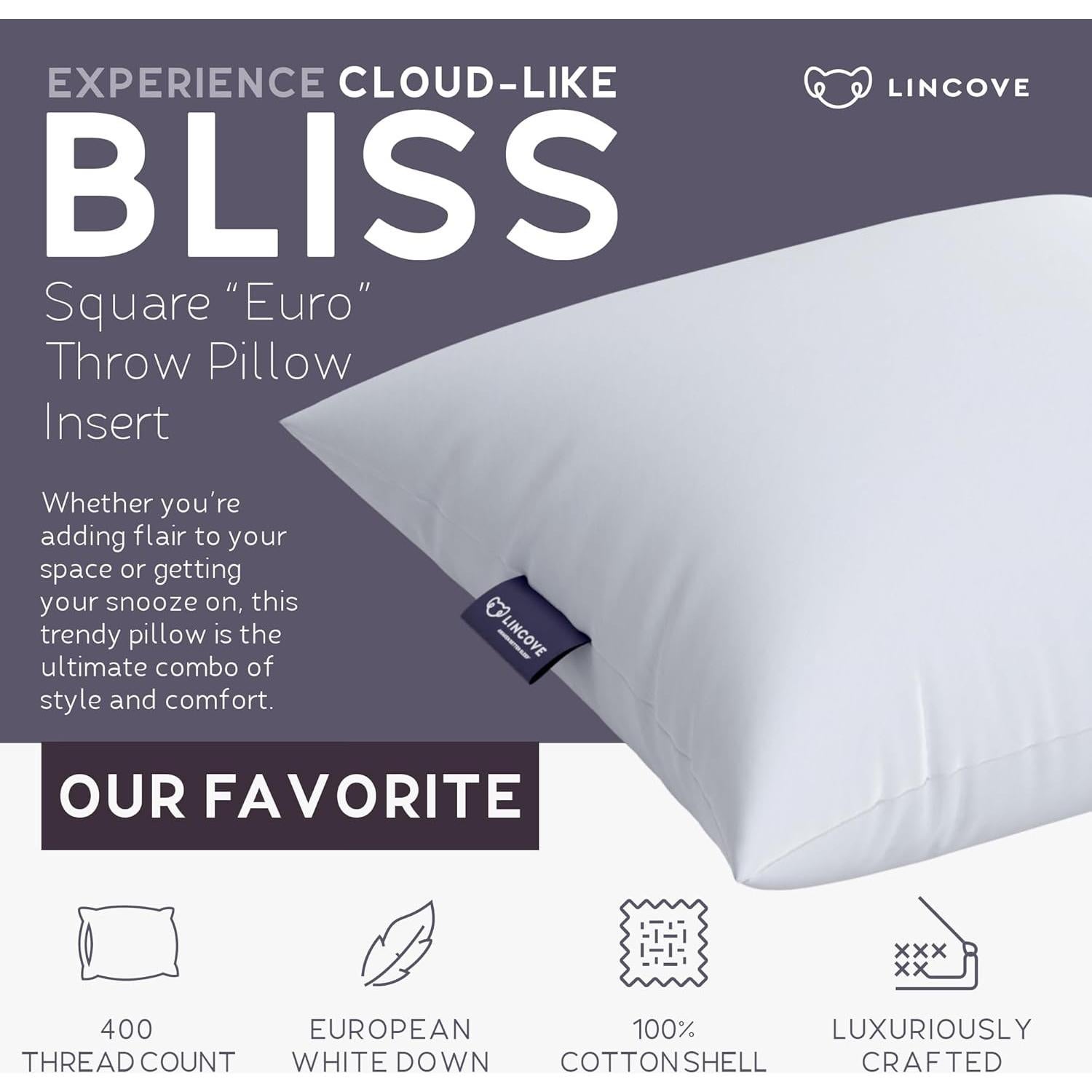 Almohada Lincove Venus 100% Plumón Europeo 24x24"