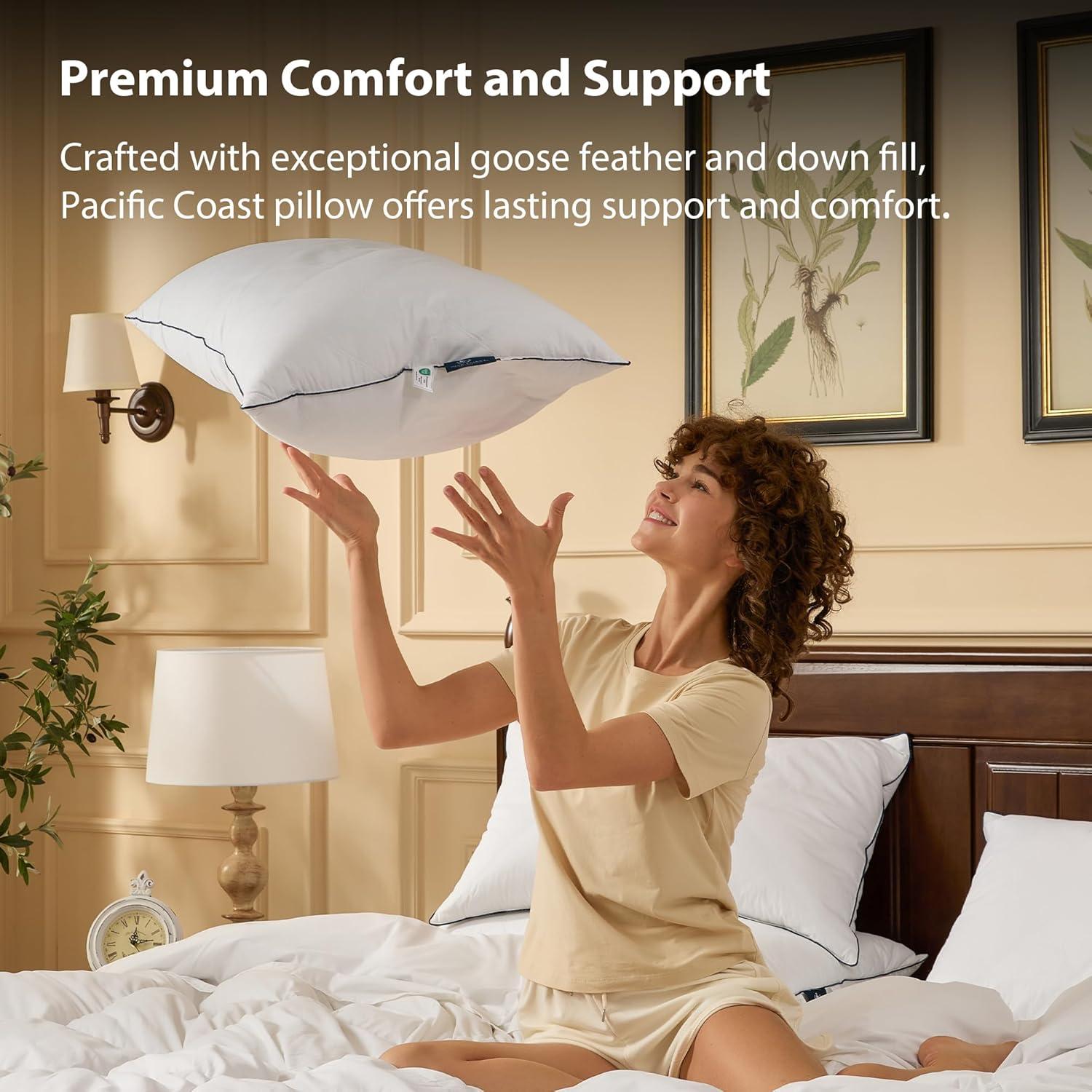 Juego de 2 almohadas de plumas de ganso Pacific Coast estándar