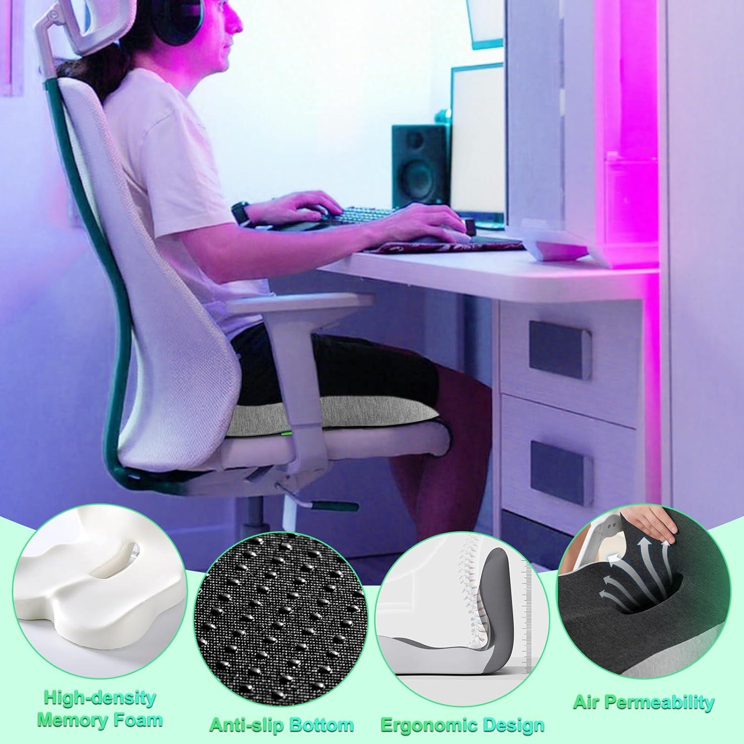 Cojín Ergonómico OuYezy para Glúteos Espuma Memoria 43x41cm