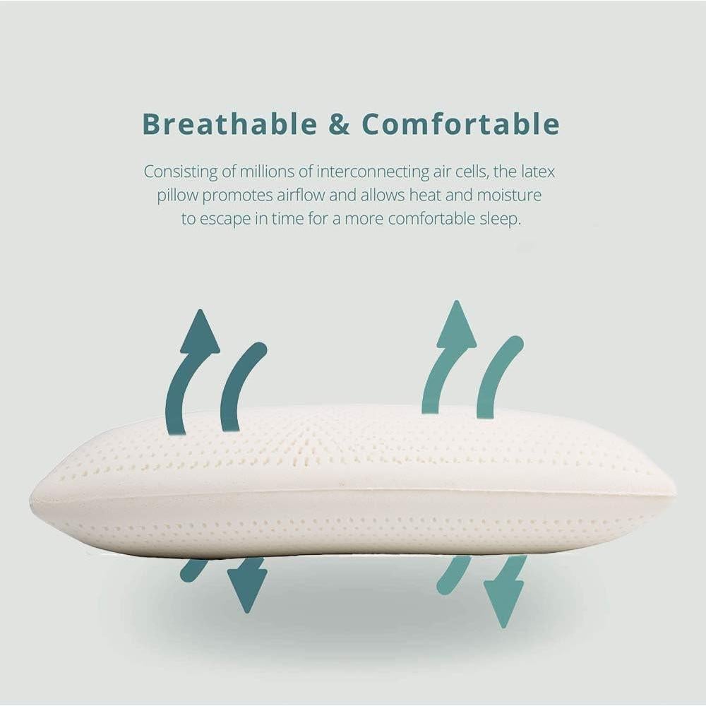 Almohada de látex UPOUEIM Estándar 100% Natural Transpirable