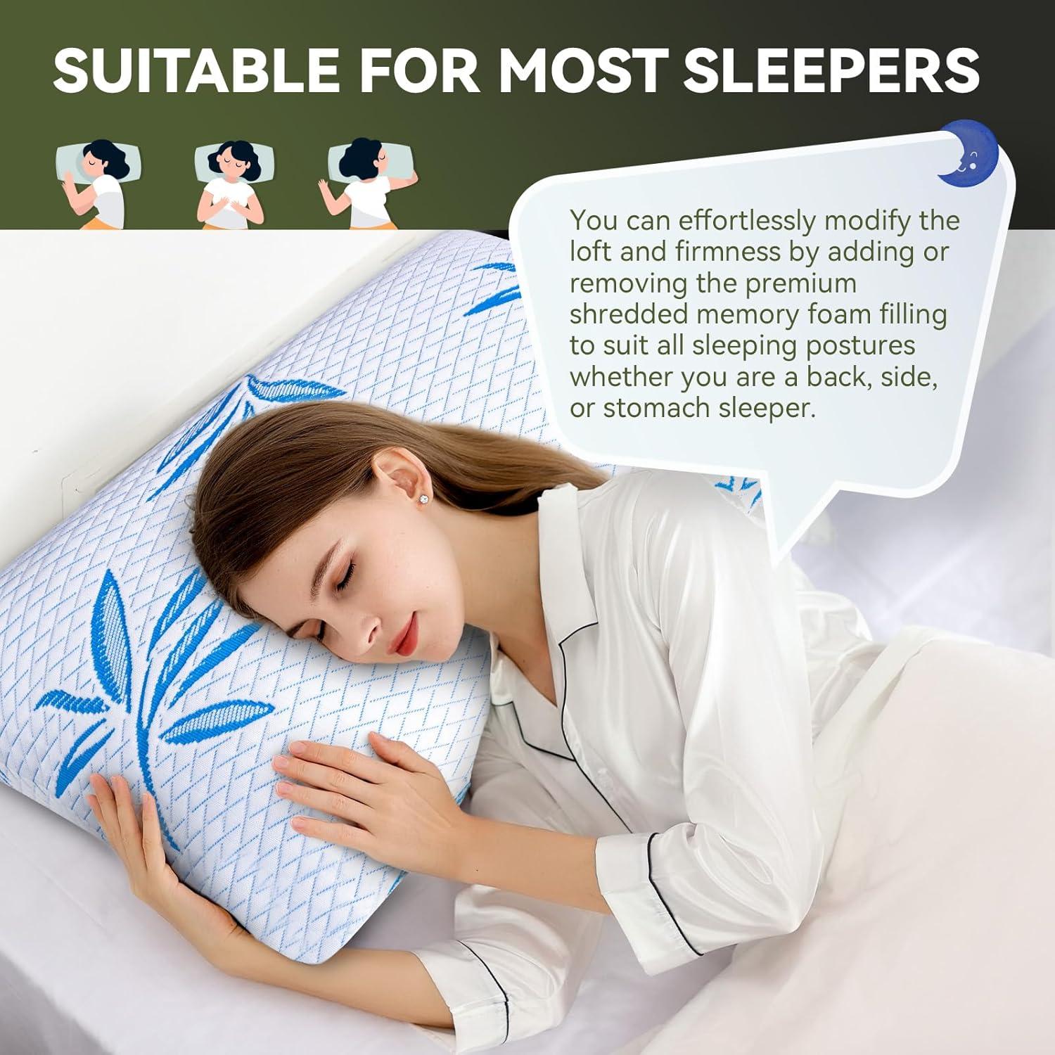 Juego de 2 Almohadas Queen Btasleeep Ajustables de Gel