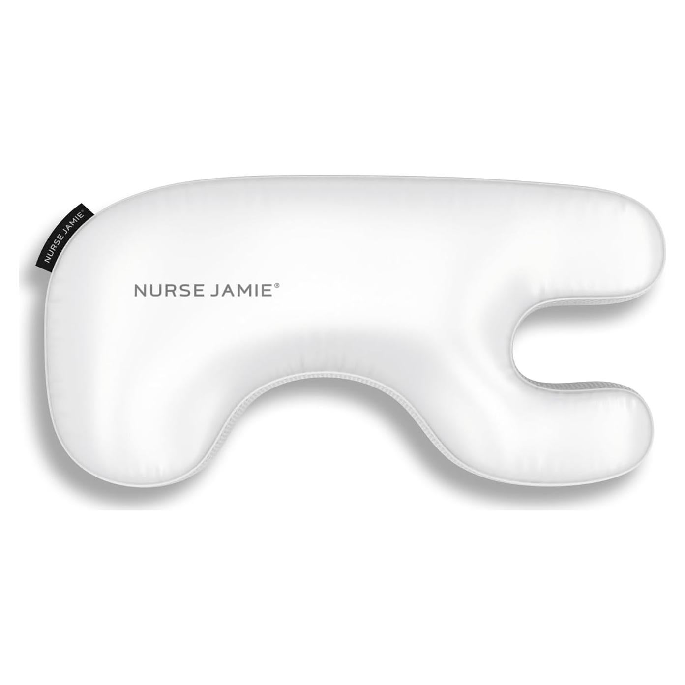 Almohada Antienvejecimiento Nurse Jamie Beauty Bear - Espuma de Memoria en Forma de U con Funda de Satén y Bambú