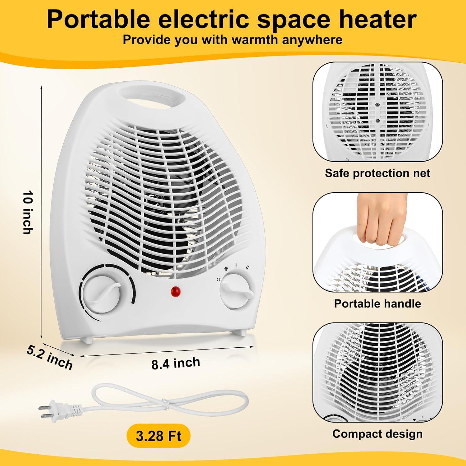 Calefactor Eléctrico Portátil Aurelema 1500W 2 Pcs Blanco