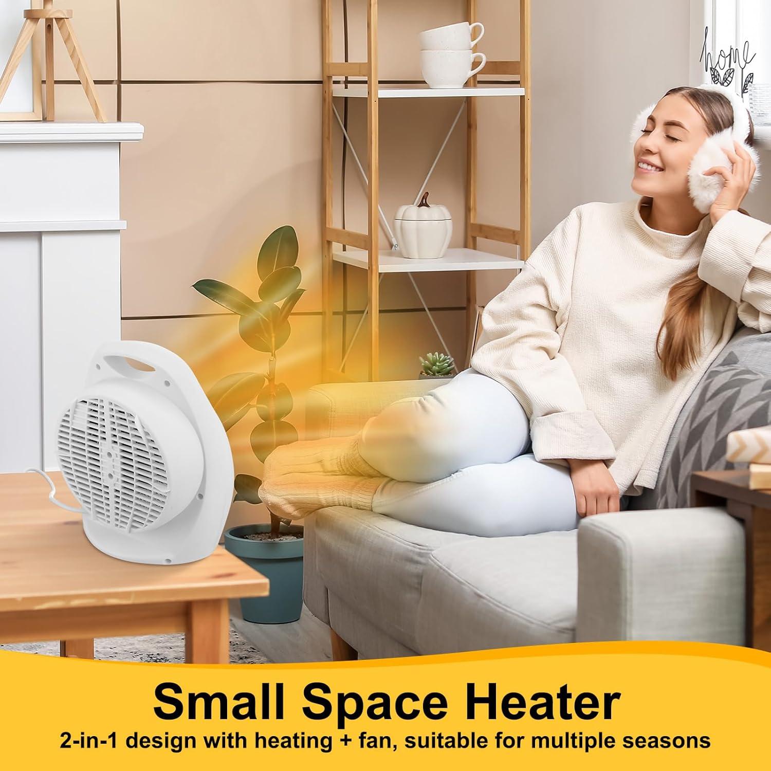 Calefactor Eléctrico Portátil Aurelema 1500W 2 Pcs Blanco