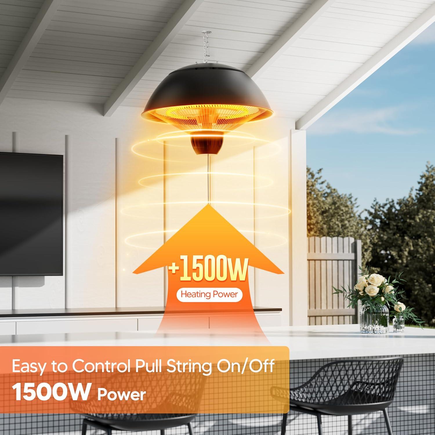 Calentador Eléctrico Infrarrojo Danluke 1500W para Exterior