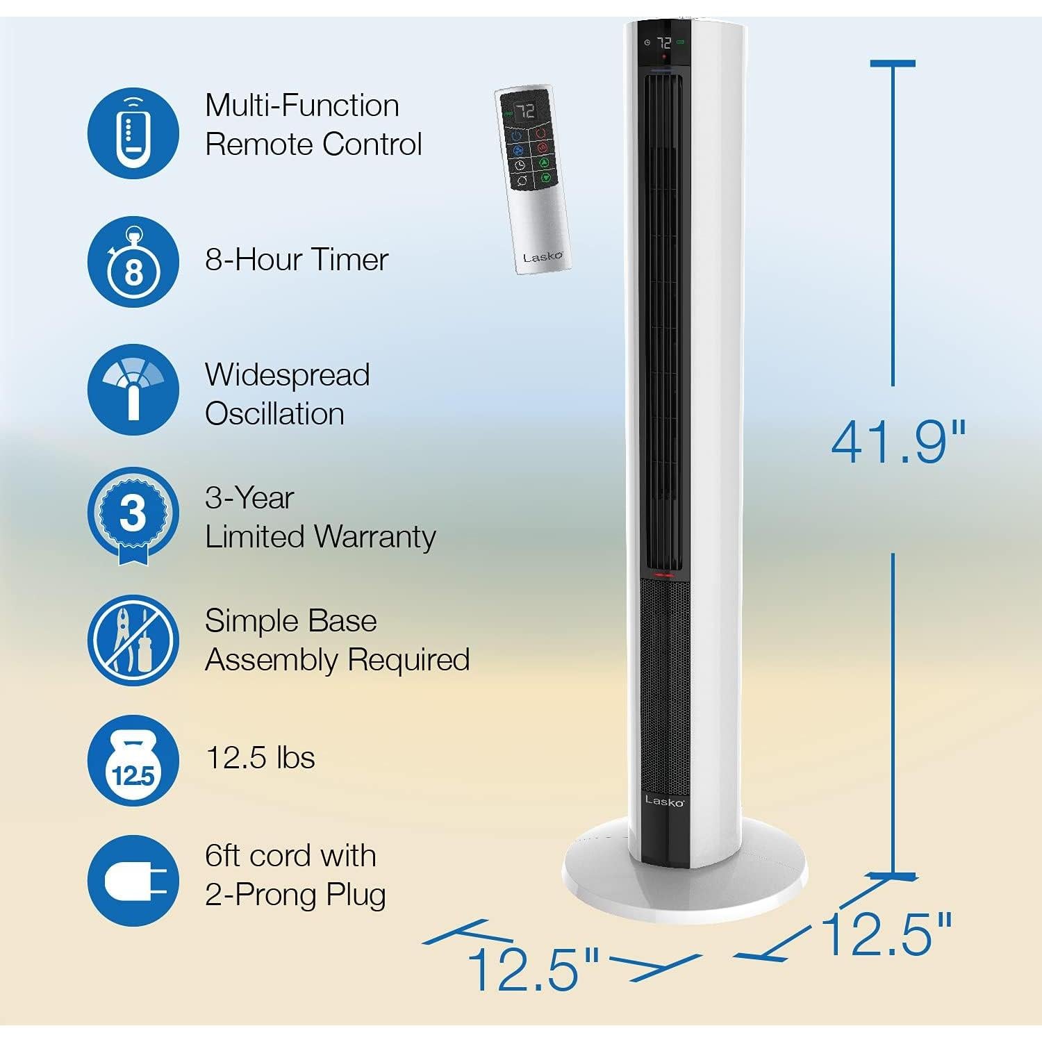 Ventilador Calefactor de Torre Lasko FH500 1500W 106.68cm