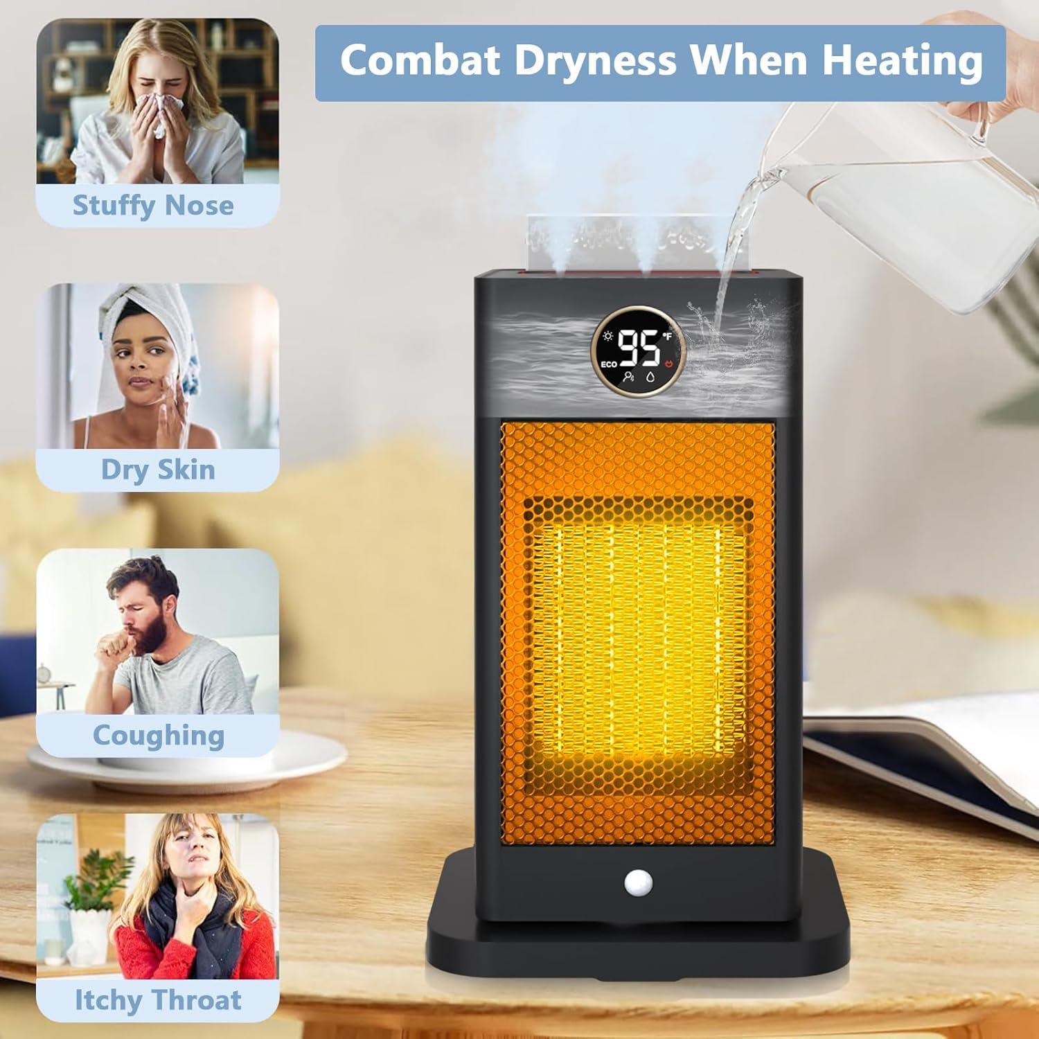 Calentador de Espacio Beautyfan 1500W con Humidificador y Llama 3D