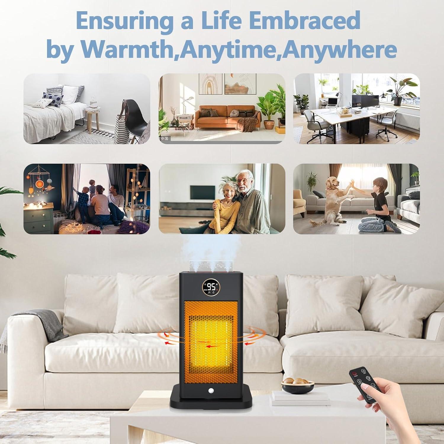 Calentador de Espacio Beautyfan 1500W con Humidificador y Llama 3D