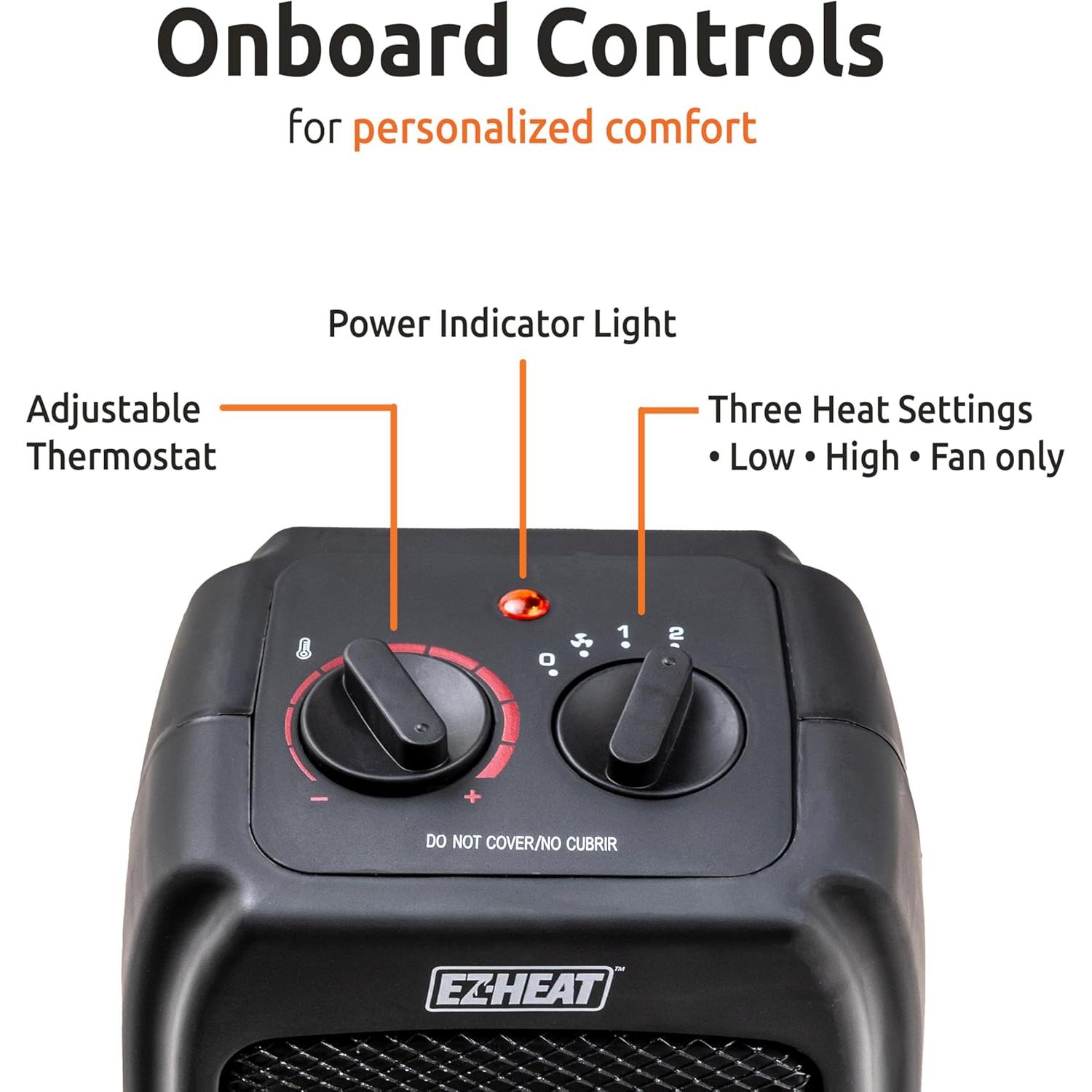 Calentador de espacio eléctrico EZ-HEAT 1500W con termostato