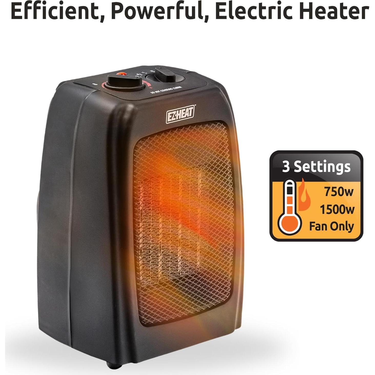 Calentador de espacio eléctrico EZ-HEAT 1500W con termostato