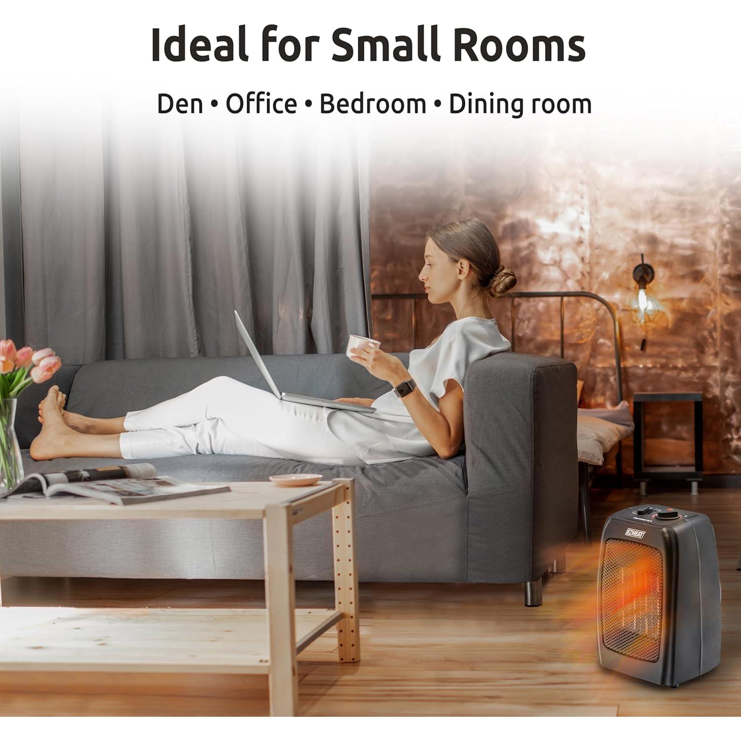 Calentador de espacio eléctrico EZ-HEAT 1500W con termostato