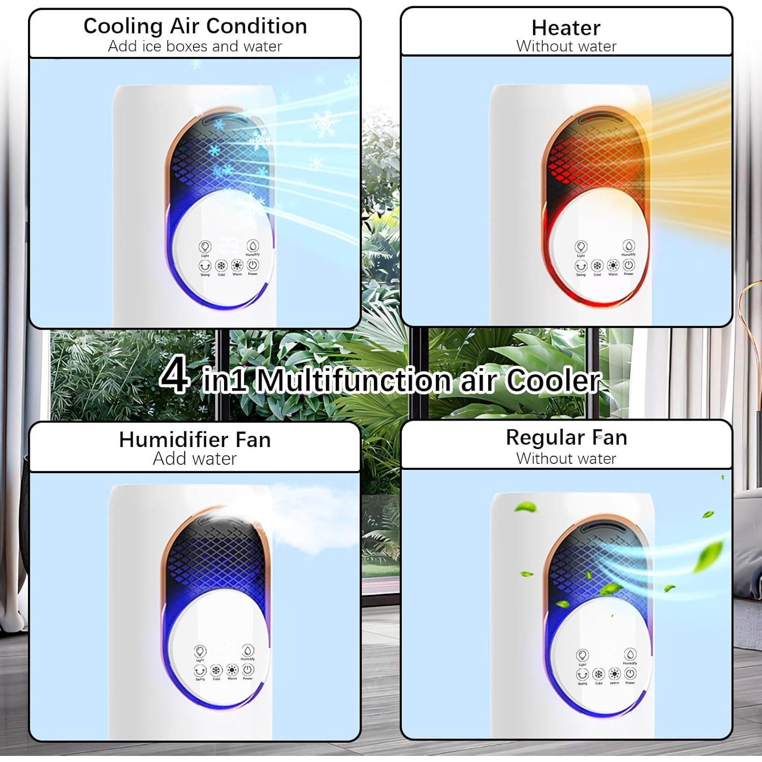 Combo Ventilador y Calefactor XWLAI HF-01 4 en 1 81 cm