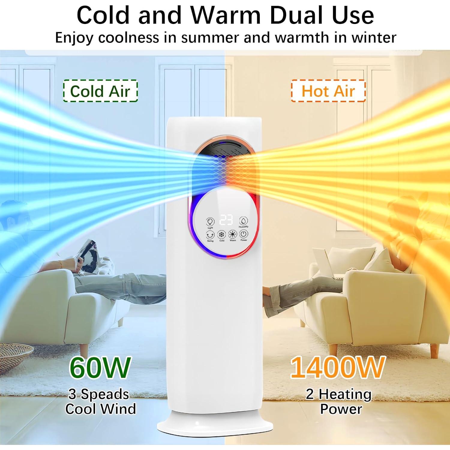 Combo Ventilador y Calefactor XWLAI HF-01 4 en 1 81 cm