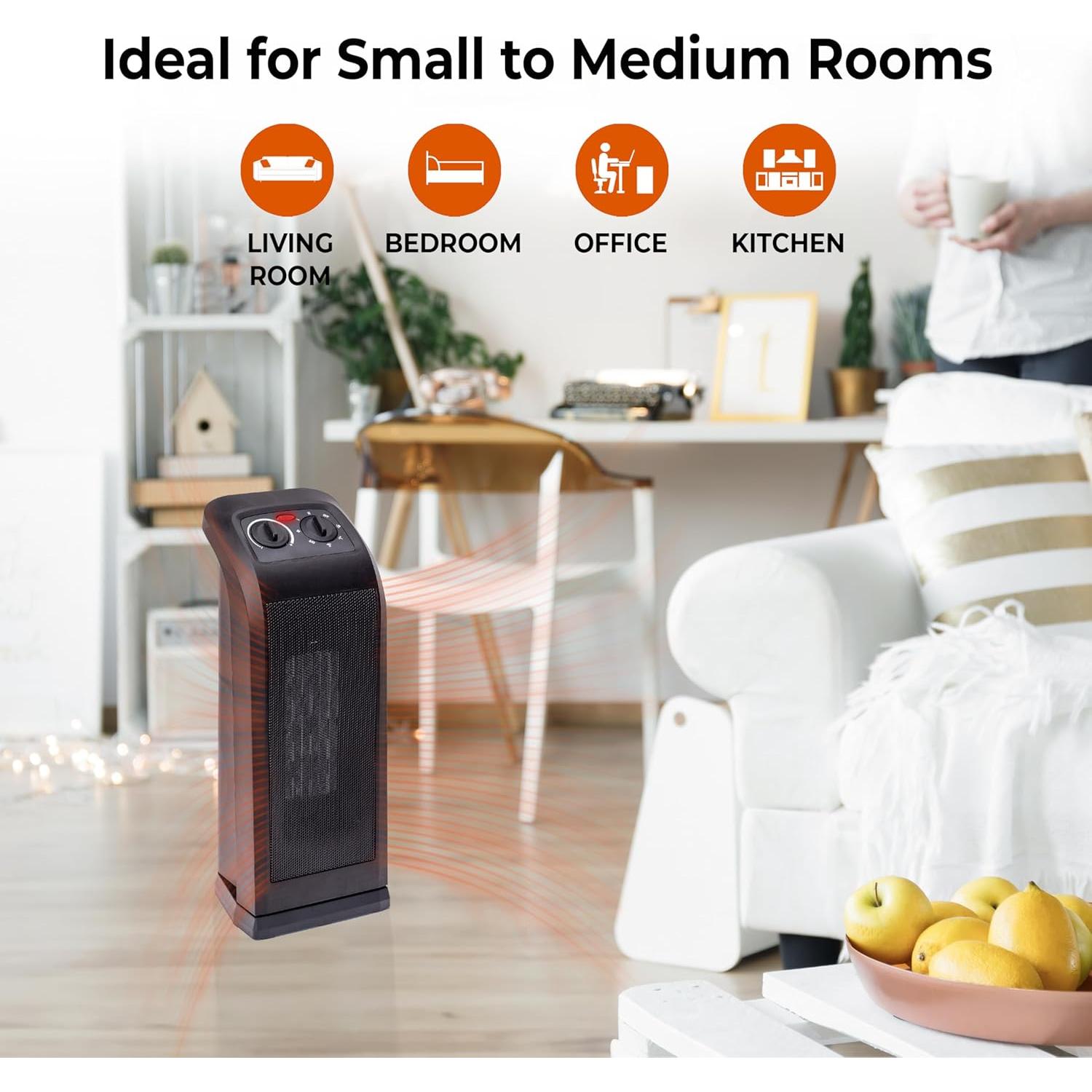 Calentador de Espacio Torre Comfort Zone 1500W Oscilante PTC