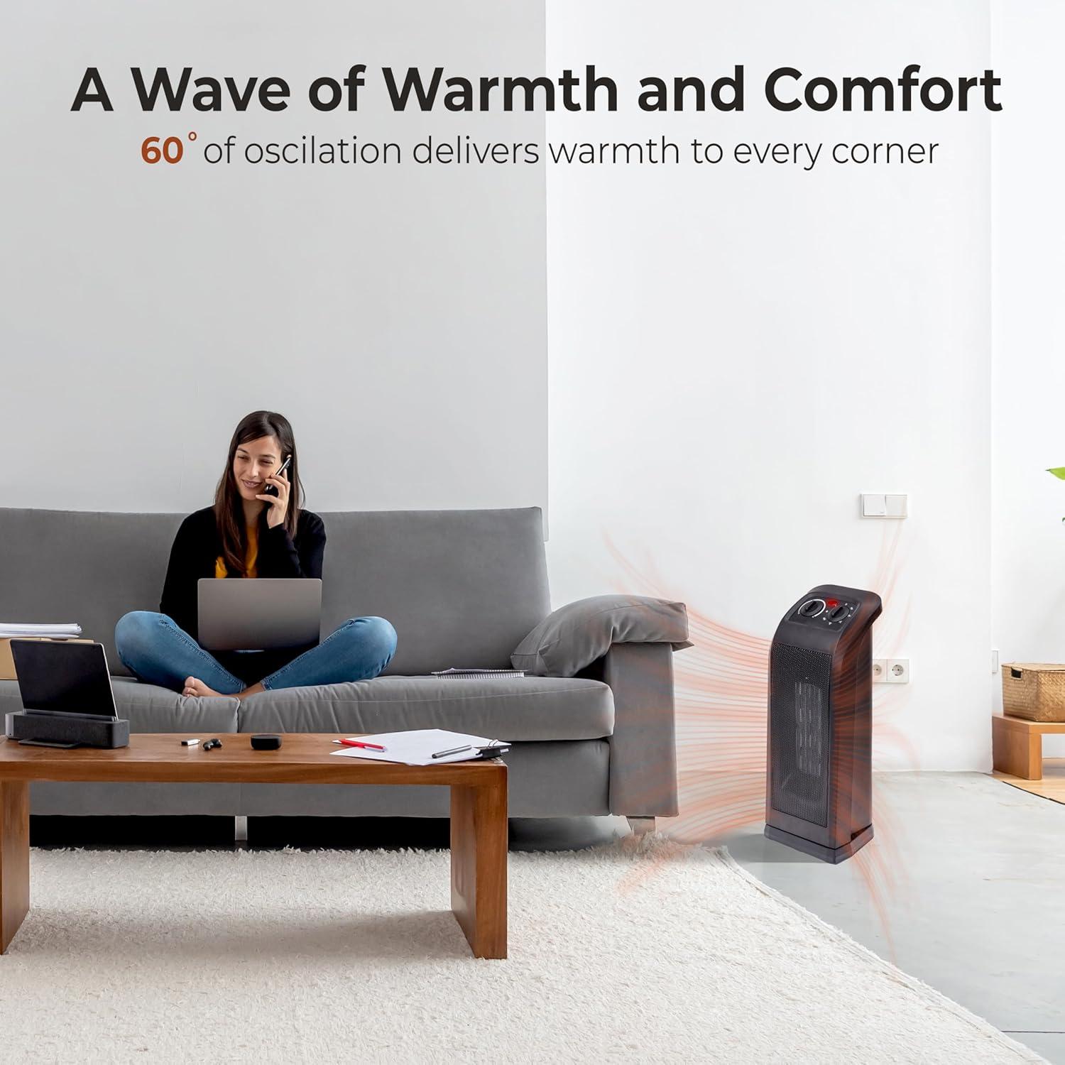 Calentador de Espacio Torre Comfort Zone 1500W Oscilante PTC