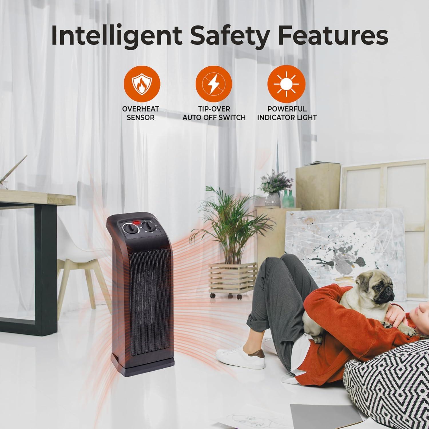 Calentador de Espacio Torre Comfort Zone 1500W Oscilante PTC