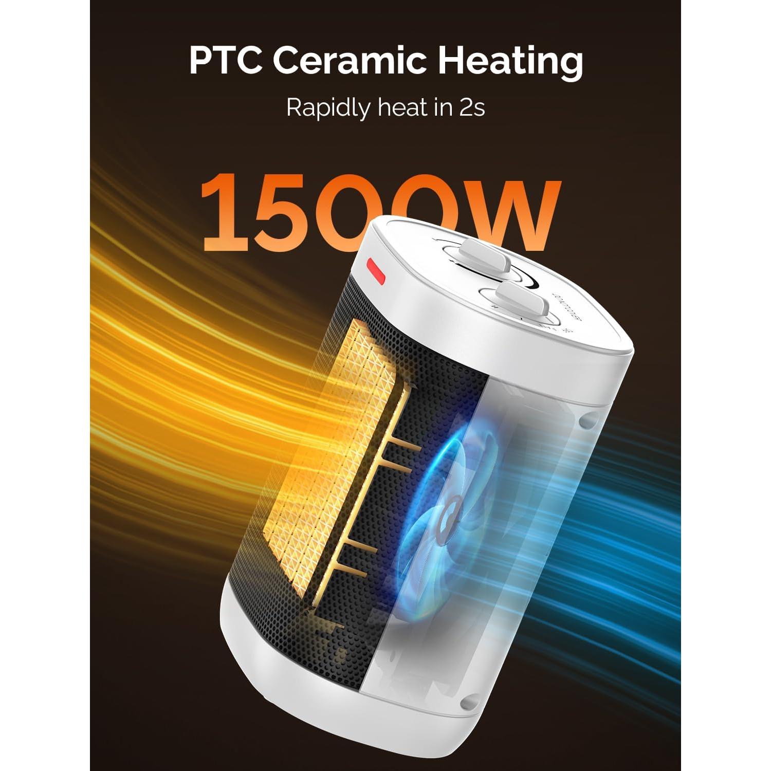 Calentador de Espacio Eléctrico Pereysi PTC-SH009 1500W Blanco