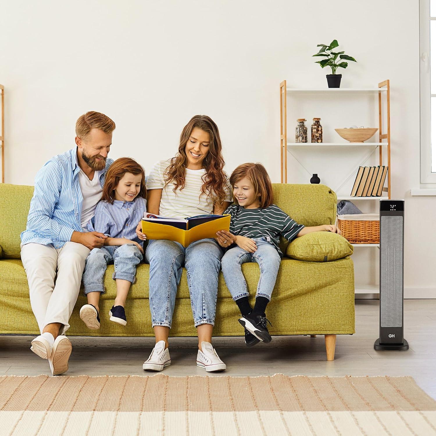 Calentador de Torre Cerámico Good Housekeeping 76 cm Oscilante