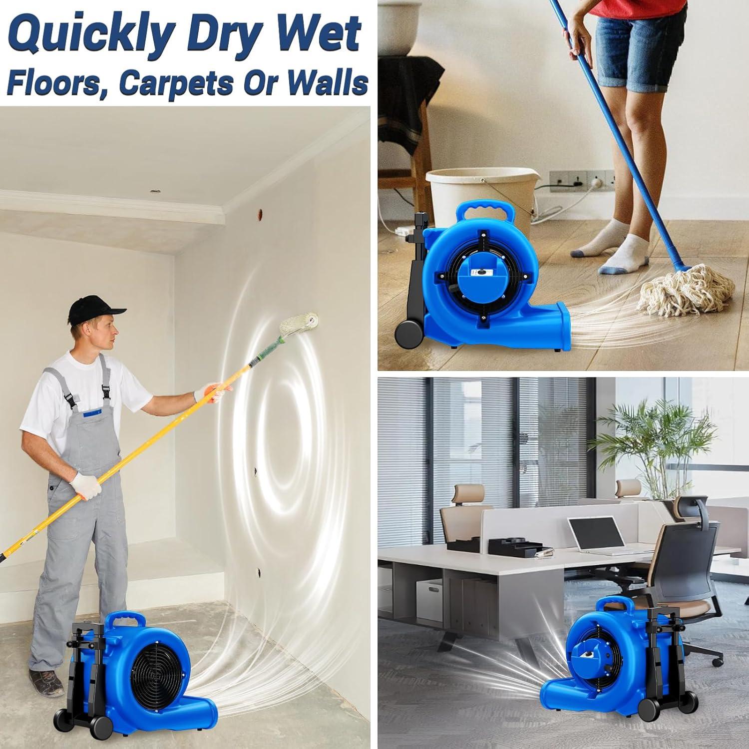 Ventilador Soplador de Aire BSMTEK 5000 CFM 1HP Azul