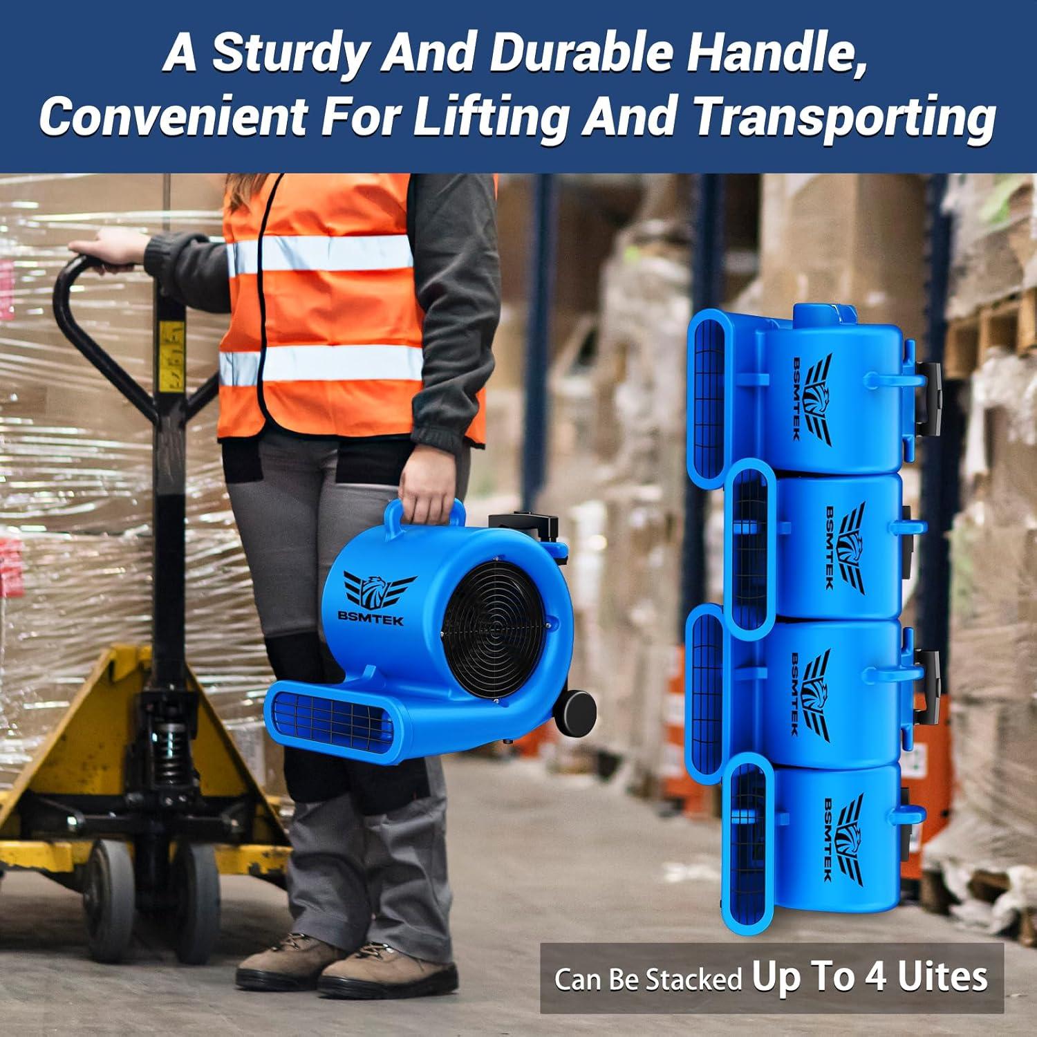 Ventilador Soplador de Aire BSMTEK 5000 CFM 1HP Azul