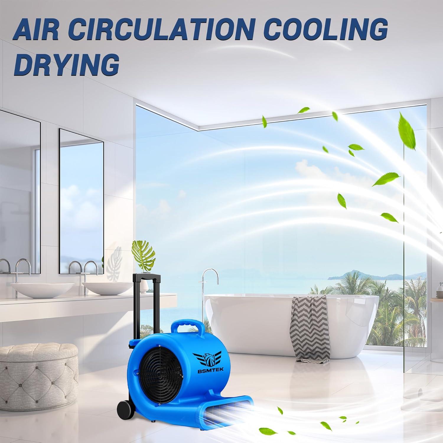 Ventilador Soplador de Aire BSMTEK 5000 CFM 1HP Azul