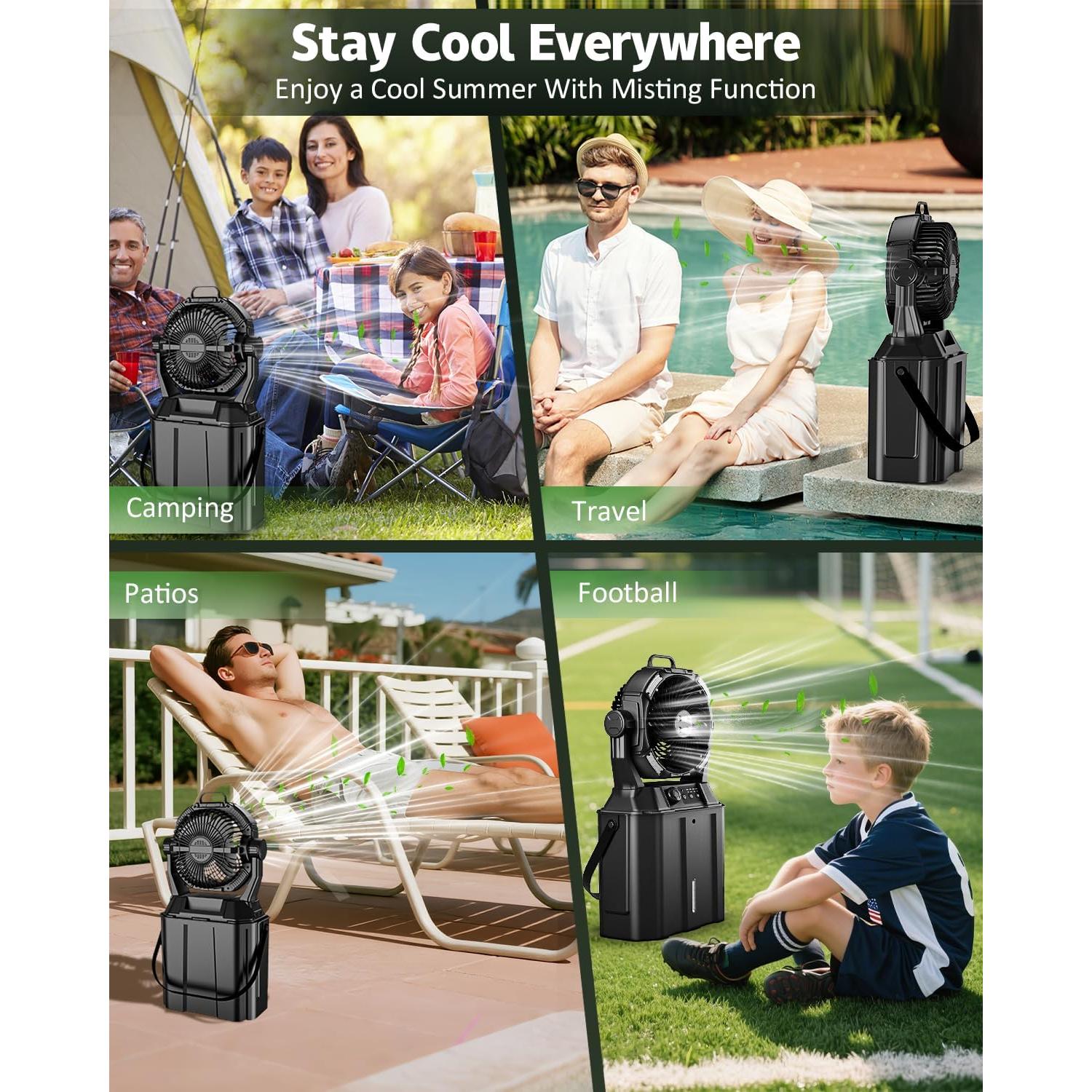 Ventilador de Nebulización Portátil MONISEN 20000mAh 4 Salidas