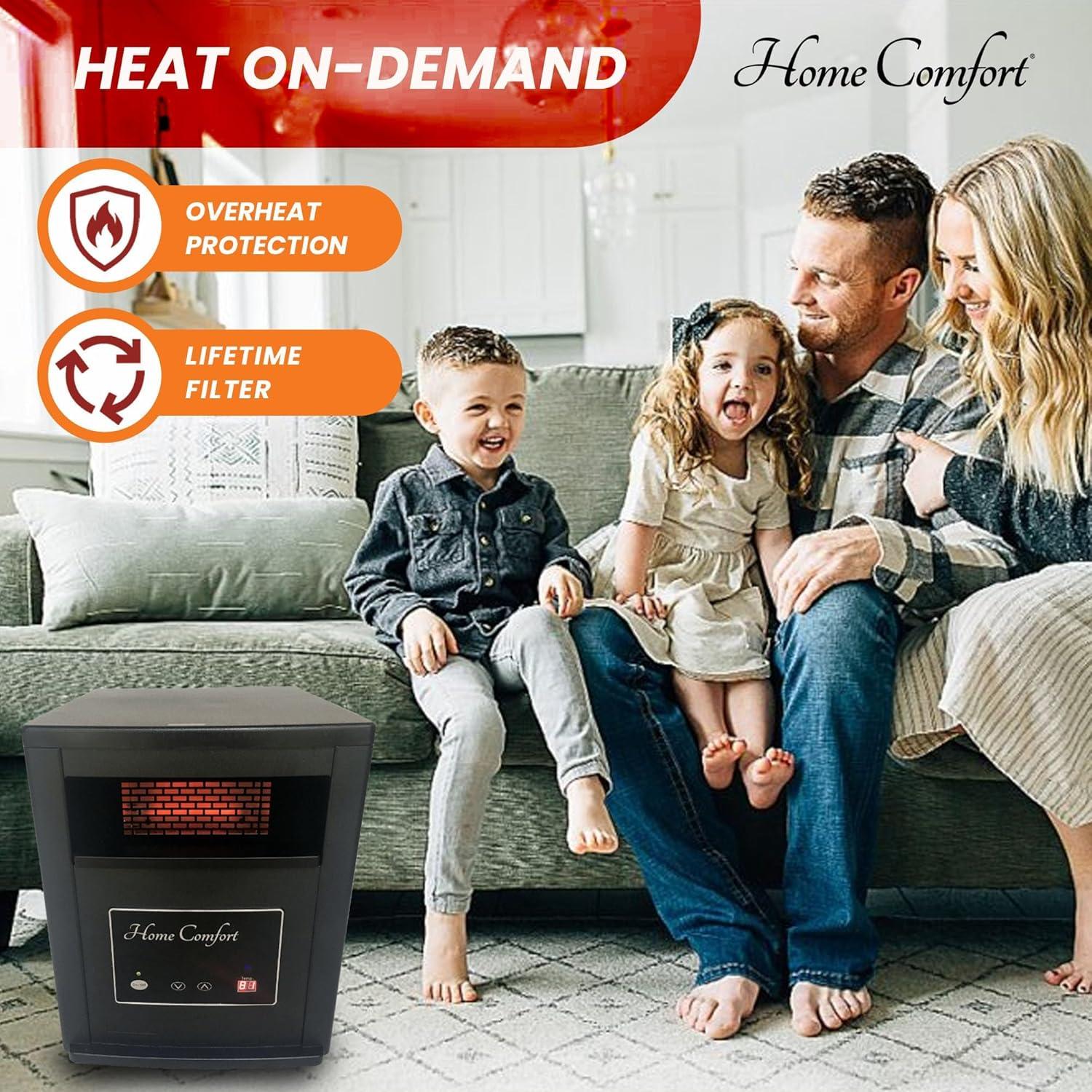 Calentador Infrarrojo Heat4Less 1500W Portátil Negro