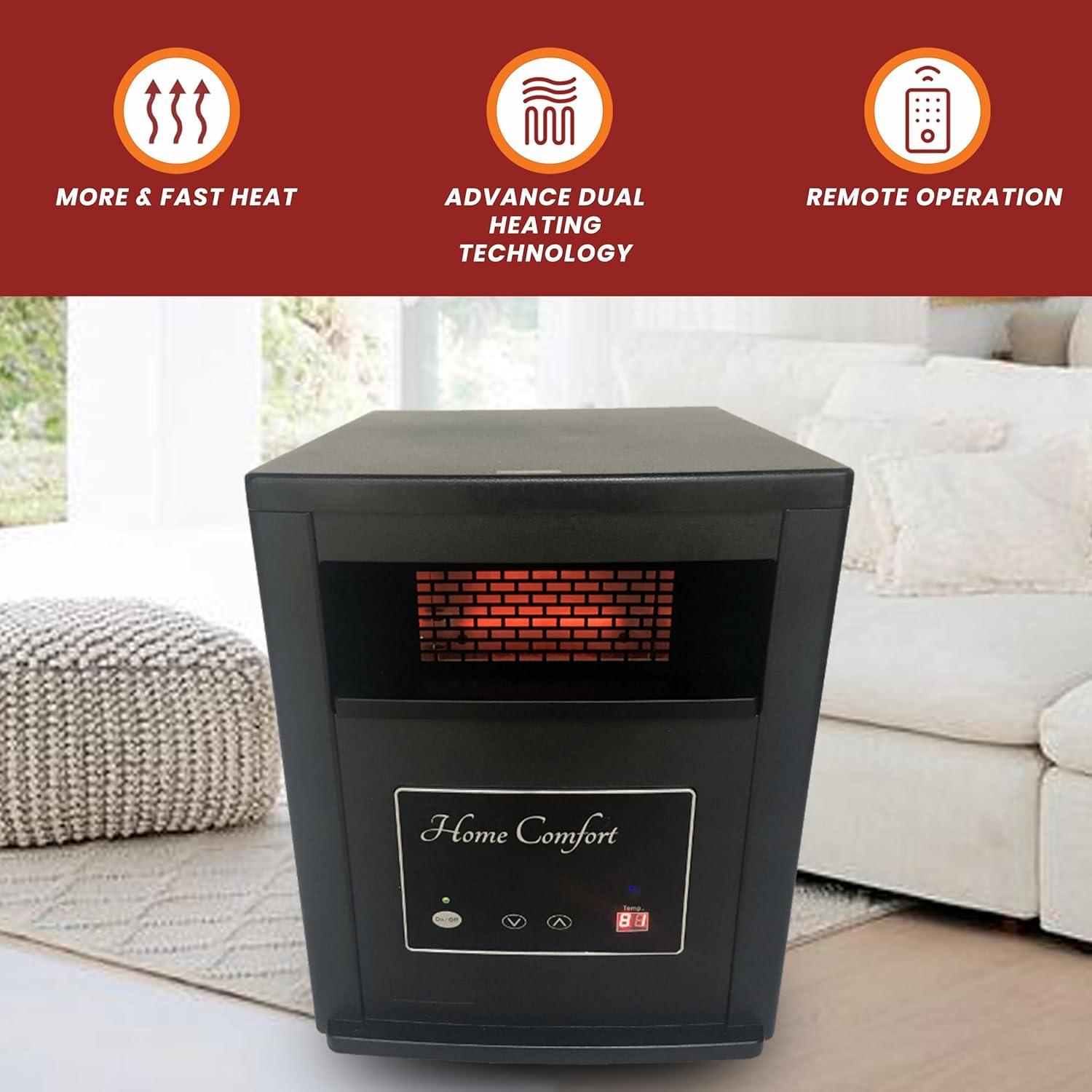 Calentador Infrarrojo Heat4Less 1500W Portátil Negro