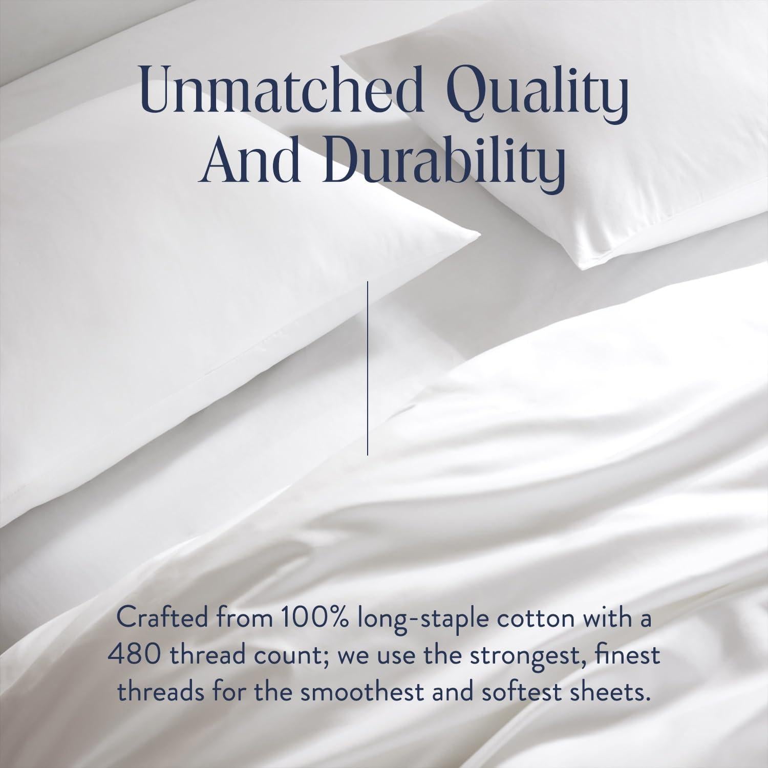 Juego de Sábanas de Lujo Brooklinen 4 Piezas Doble Blanco