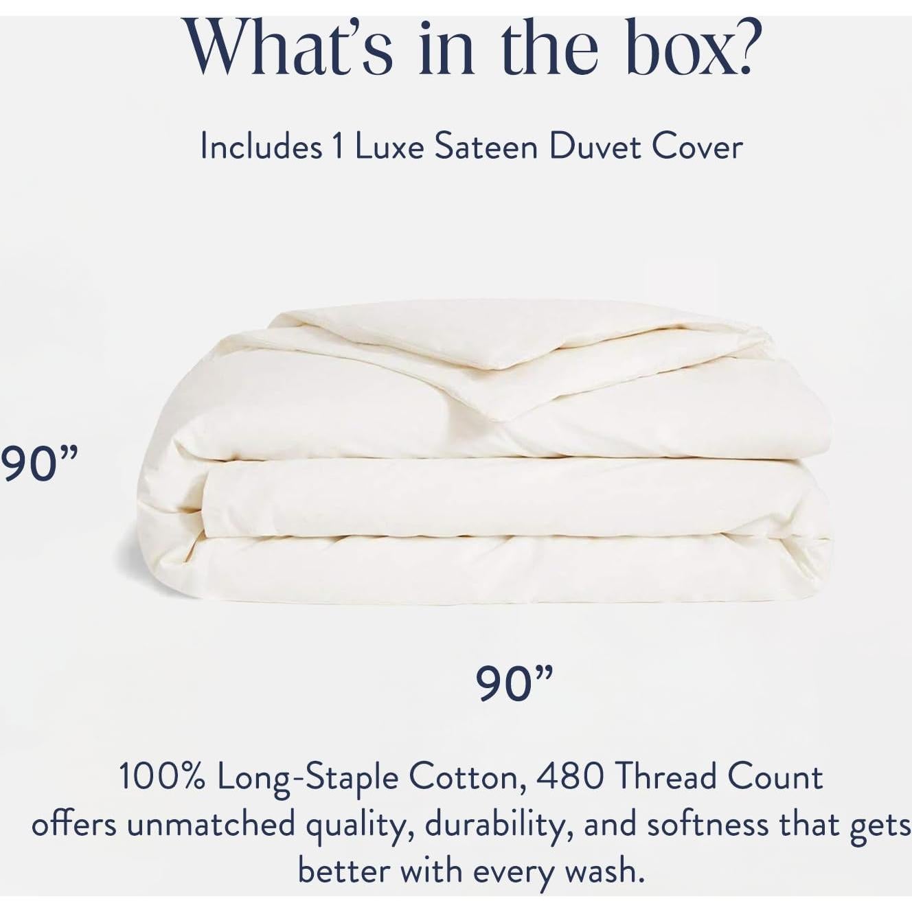 Funda de Edredón Brooklinen Full/Queen 100% Algodón Crema